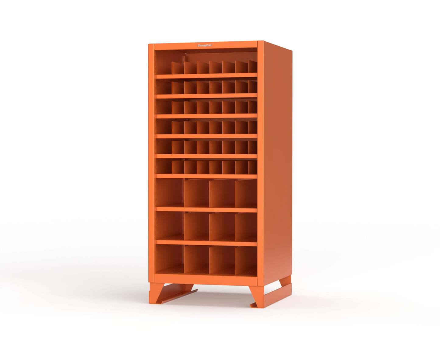 Extreme Duty 12 GA Metal Bin Storage Shelving Unit with 51 Adjustable Dividers - 36 In. W x 36 In. D x 78 In. H - 36-CSU-368PH-51VD-SB-2009