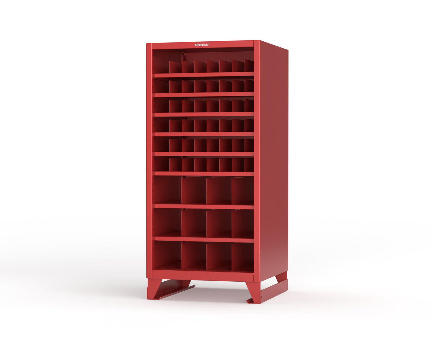 Extreme Duty 12 GA Metal Bin Storage Shelving Unit with 51 Adjustable Dividers - 36 In. W x 36 In. D x 78 In. H - 36-CSU-368PH-51VD-SB-3001