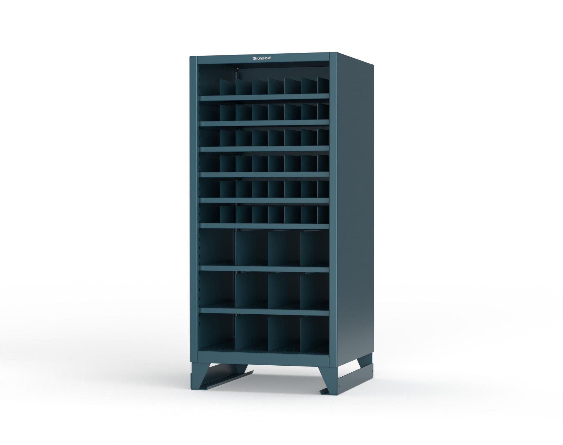 Extreme Duty 12 GA Metal Bin Storage Shelving Unit with 51 Adjustable Dividers - 36 In. W x 36 In. D x 78 In. H - 36-CSU-368PH-51VD-SB-5001