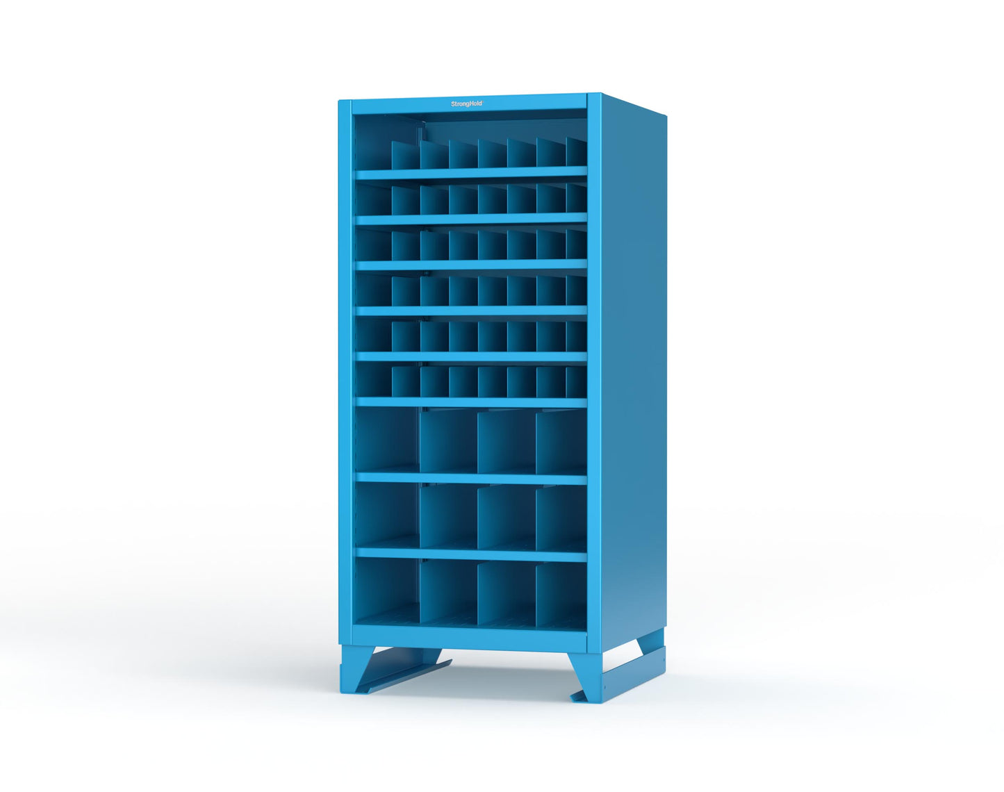 Extreme Duty 12 GA Metal Bin Storage Shelving Unit with 51 Adjustable Dividers - 36 In. W x 36 In. D x 78 In. H - 36-CSU-368PH-51VD-SB-5012