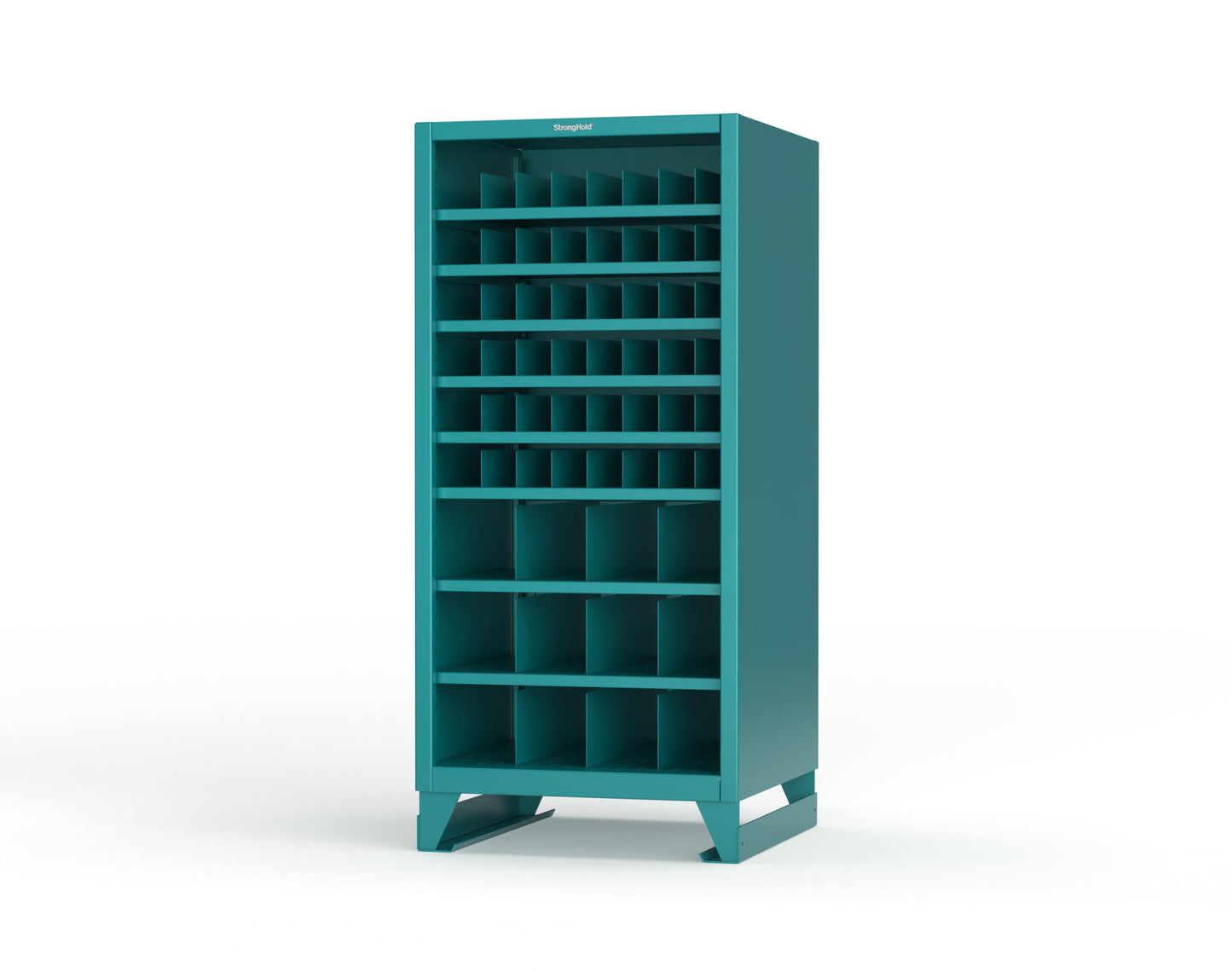 Extreme Duty 12 GA Metal Bin Storage Shelving Unit with 51 Adjustable Dividers - 36 In. W x 36 In. D x 78 In. H - 36-CSU-368PH-51VD-SB-5021