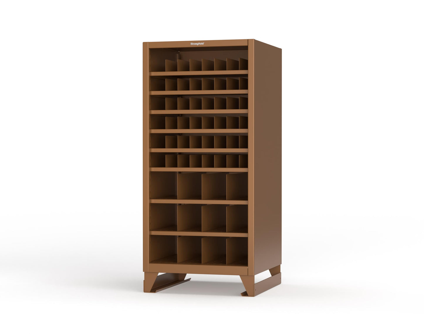 Extreme Duty 12 GA Metal Bin Storage Shelving Unit with 51 Adjustable Dividers - 36 In. W x 36 In. D x 78 In. H - 36-CSU-368PH-51VD-SB-8008