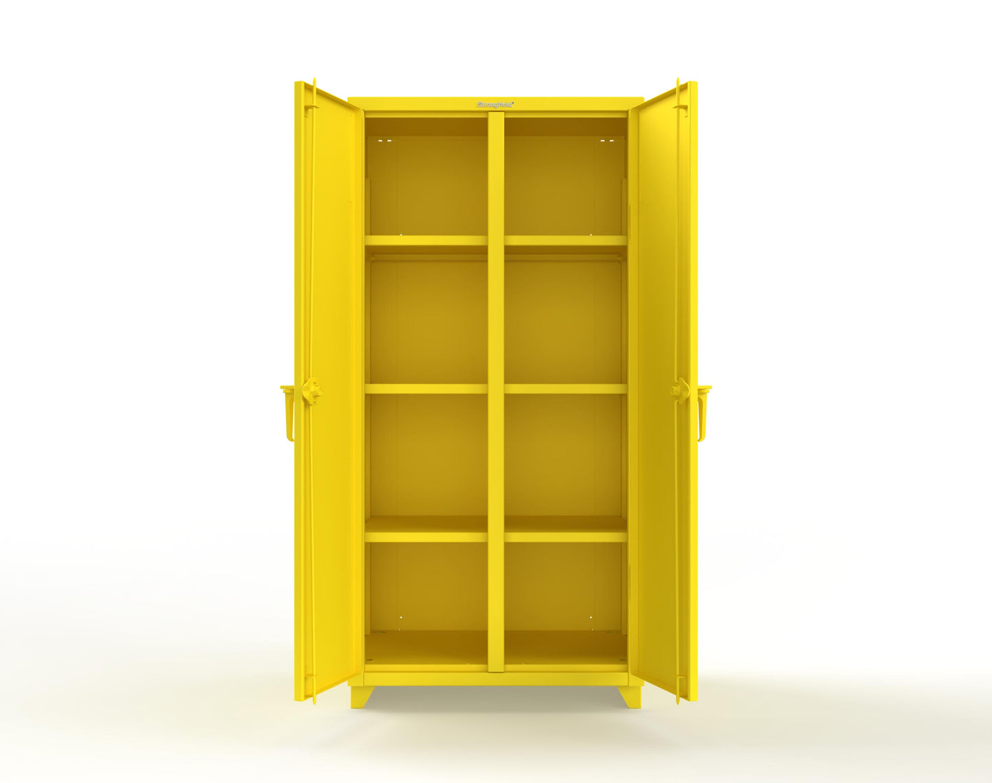 Extra Heavy Duty 14 GA Double Shift Cabinet with 6 Shelves - 36 In. W x 24 In. D x 75 In. H - 36-DS-246-L-1021