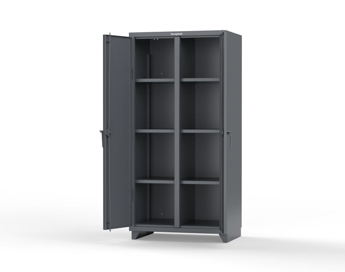 Extra Heavy Duty 14 GA Double Shift Cabinet with 6 Shelves - 36 In. W x 24 In. D x 75 In. H - 36-DS-246-L-7024
