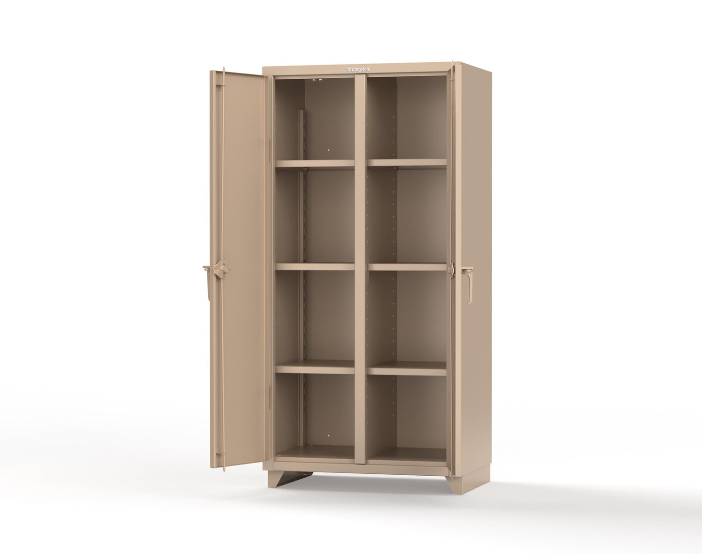 Extra Heavy Duty 14 GA Double Shift Cabinet with 6 Shelves - 36 In. W x 24 In. D x 75 In. H - 36-DS-246-L-1019