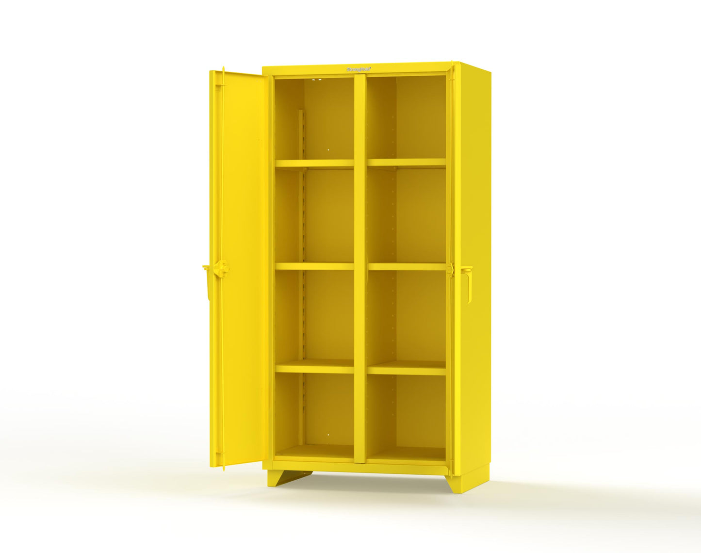 Extra Heavy Duty 14 GA Double Shift Cabinet with 6 Shelves - 36 In. W x 24 In. D x 75 In. H - 36-DS-246-L-1021