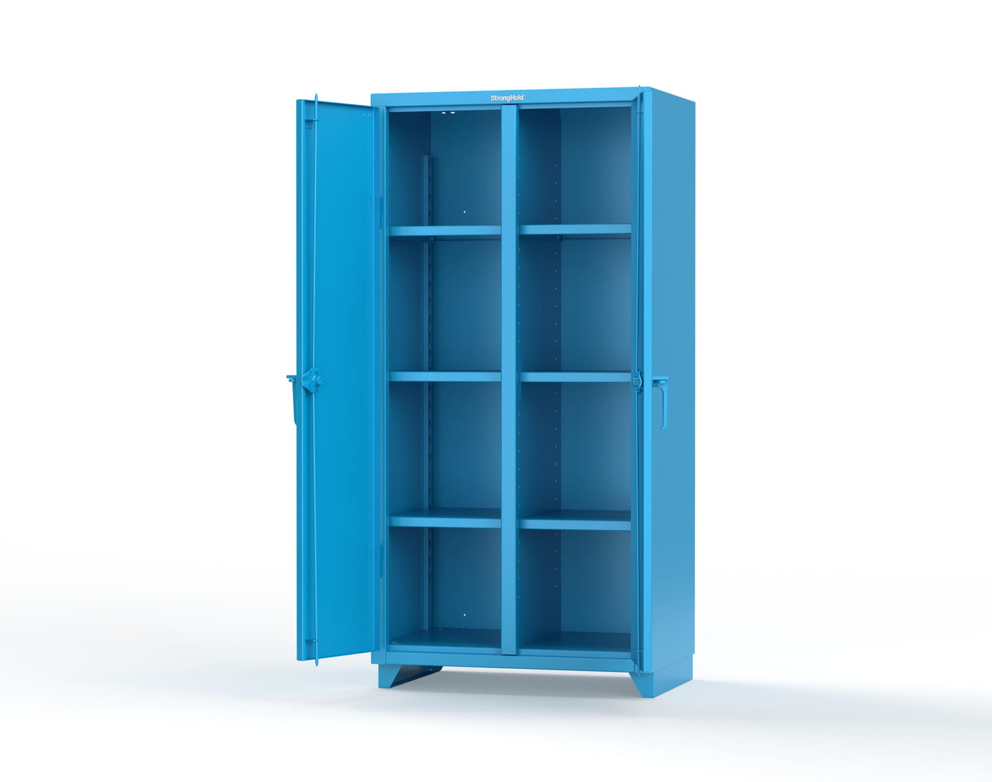 Extra Heavy Duty 14 GA Double Shift Cabinet with 6 Shelves - 36 In. W x 24 In. D x 75 In. H - 36-DS-246-L-5012