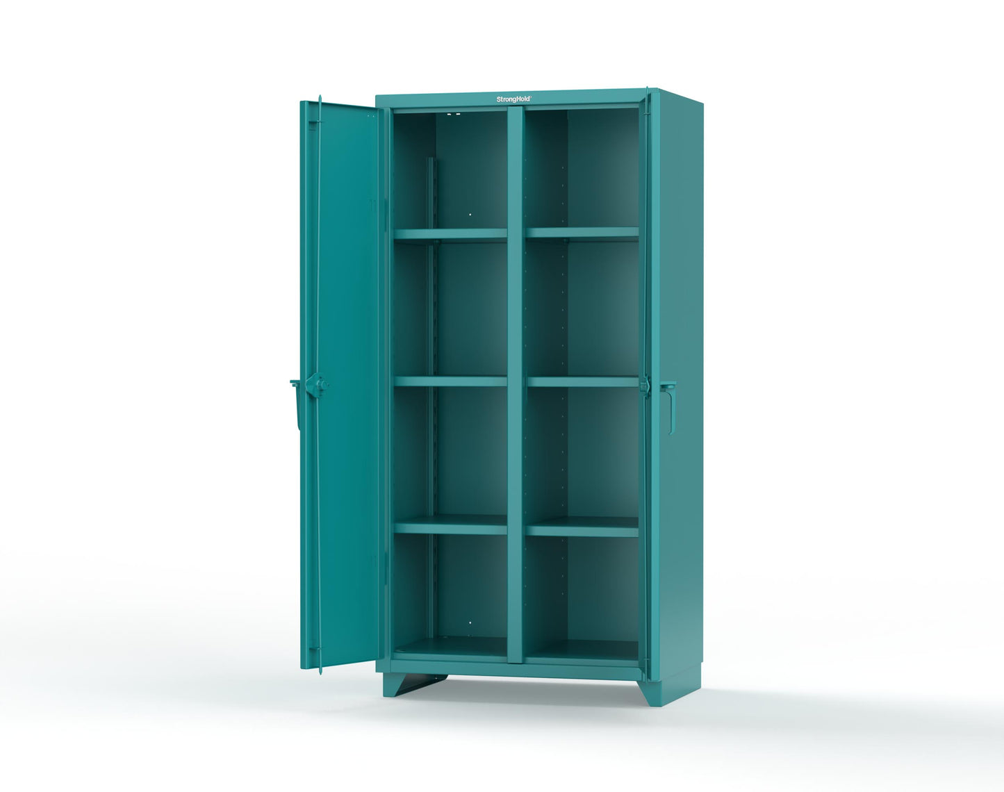 Extra Heavy Duty 14 GA Double Shift Cabinet with 6 Shelves - 36 In. W x 24 In. D x 75 In. H - 36-DS-246-L-5021