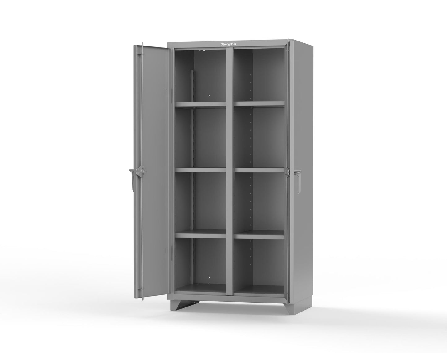 Extra Heavy Duty 14 GA Double Shift Cabinet with 6 Shelves - 36 In. W x 24 In. D x 75 In. H - 36-DS-246-L-7037