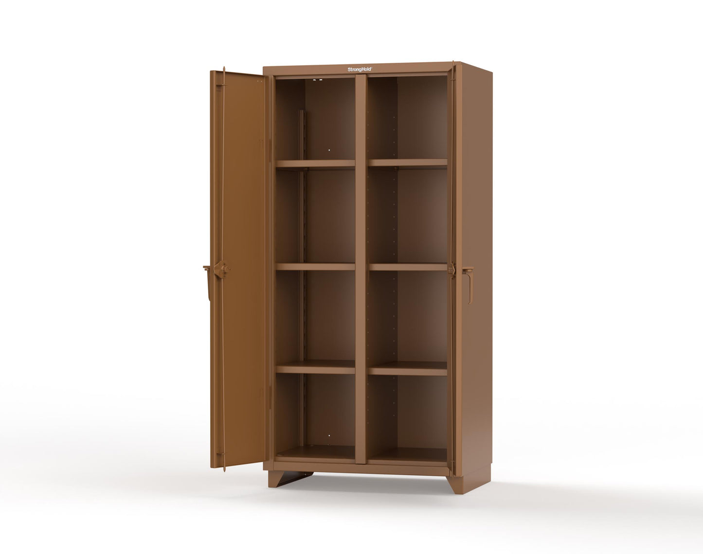 Extra Heavy Duty 14 GA Double Shift Cabinet with 6 Shelves - 36 In. W x 24 In. D x 75 In. H - 36-DS-246-L-8008