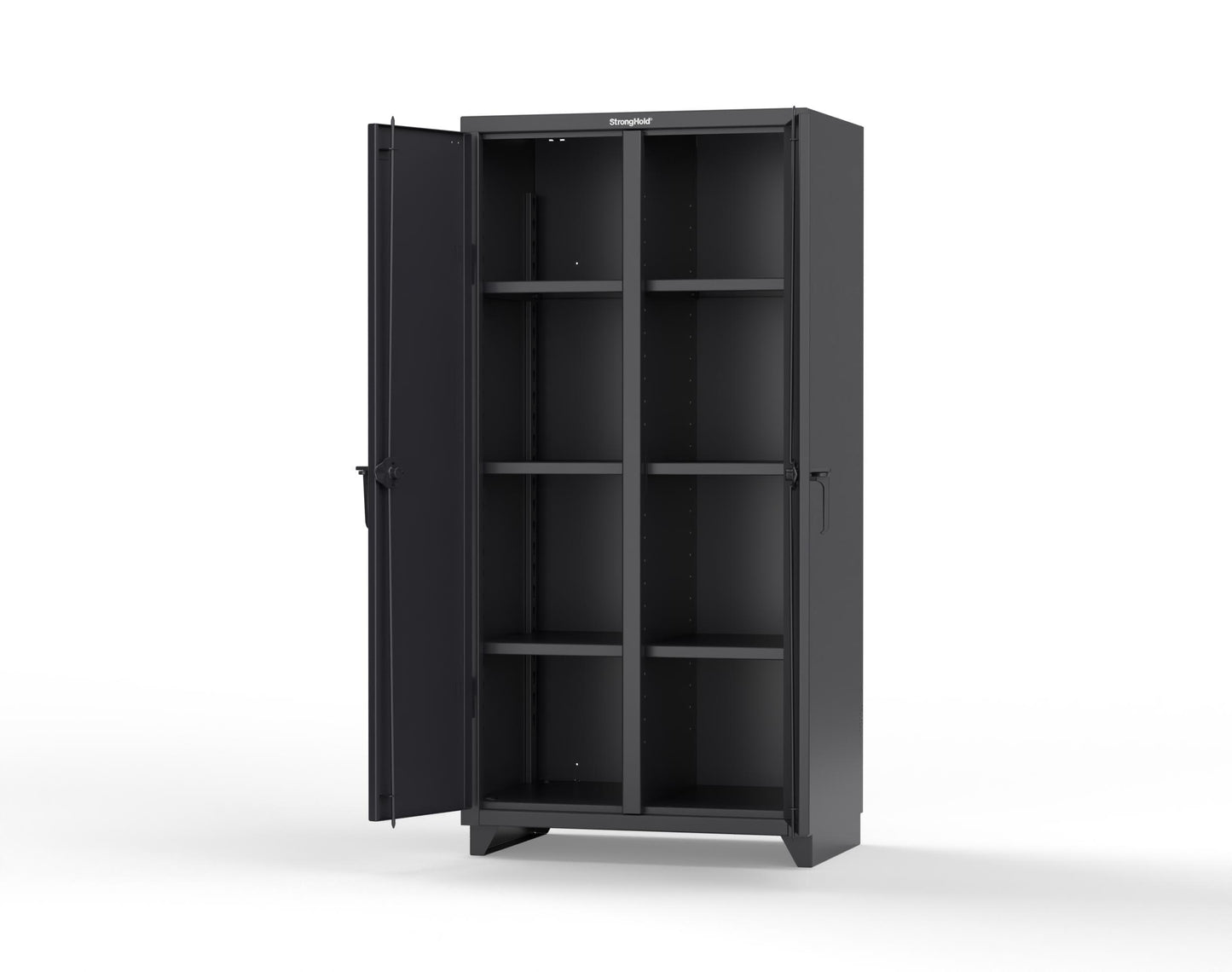 Extra Heavy Duty 14 GA Double Shift Cabinet with 6 Shelves - 36 In. W x 24 In. D x 75 In. H - 36-DS-246-L-9005