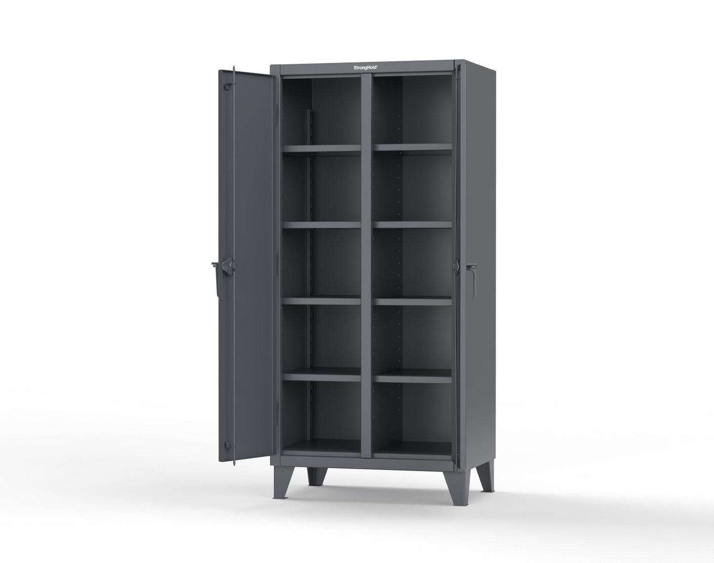 Extreme Duty 12 GA Double Shift Cabinet with 8 Shelves - 36 In. W x 24 In. D x 78 In. H - 36-DS-248-7024