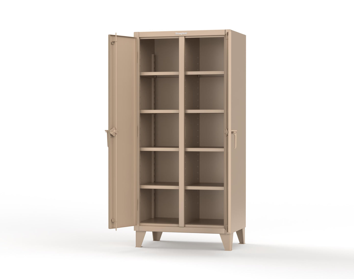 Extreme Duty 12 GA Double Shift Cabinet with 8 Shelves - 36 In. W x 24 In. D x 78 In. H - 36-DS-248-1019