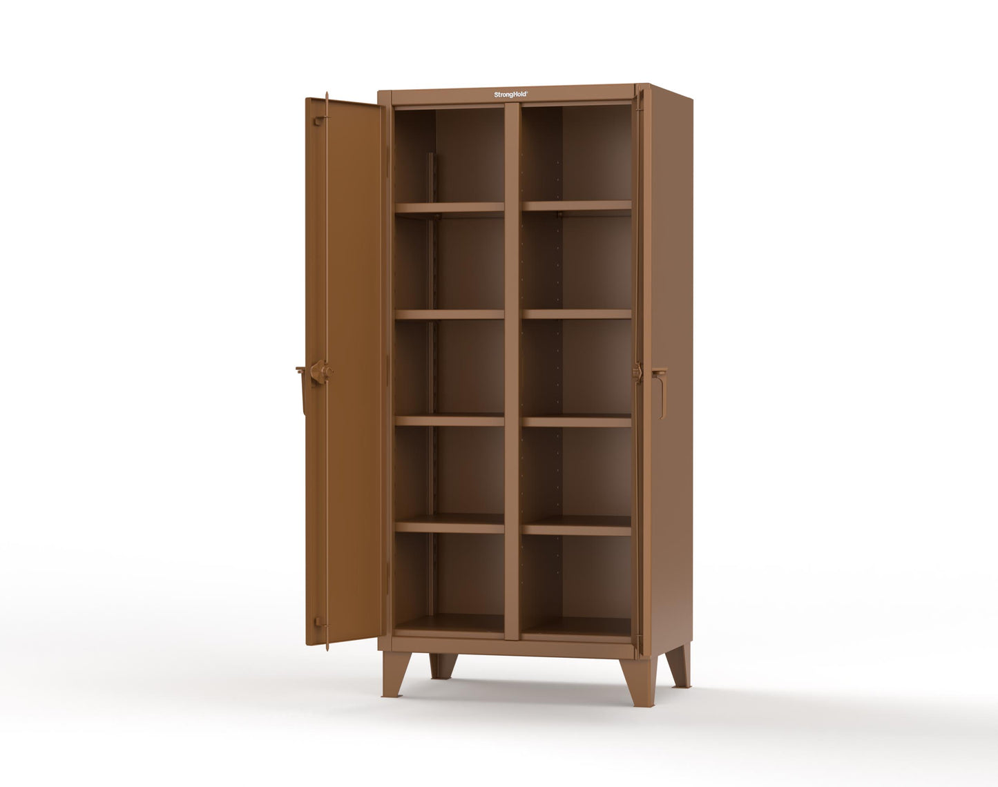 Extreme Duty 12 GA Double Shift Cabinet with 8 Shelves - 36 In. W x 24 In. D x 78 In. H - 36-DS-248-8008