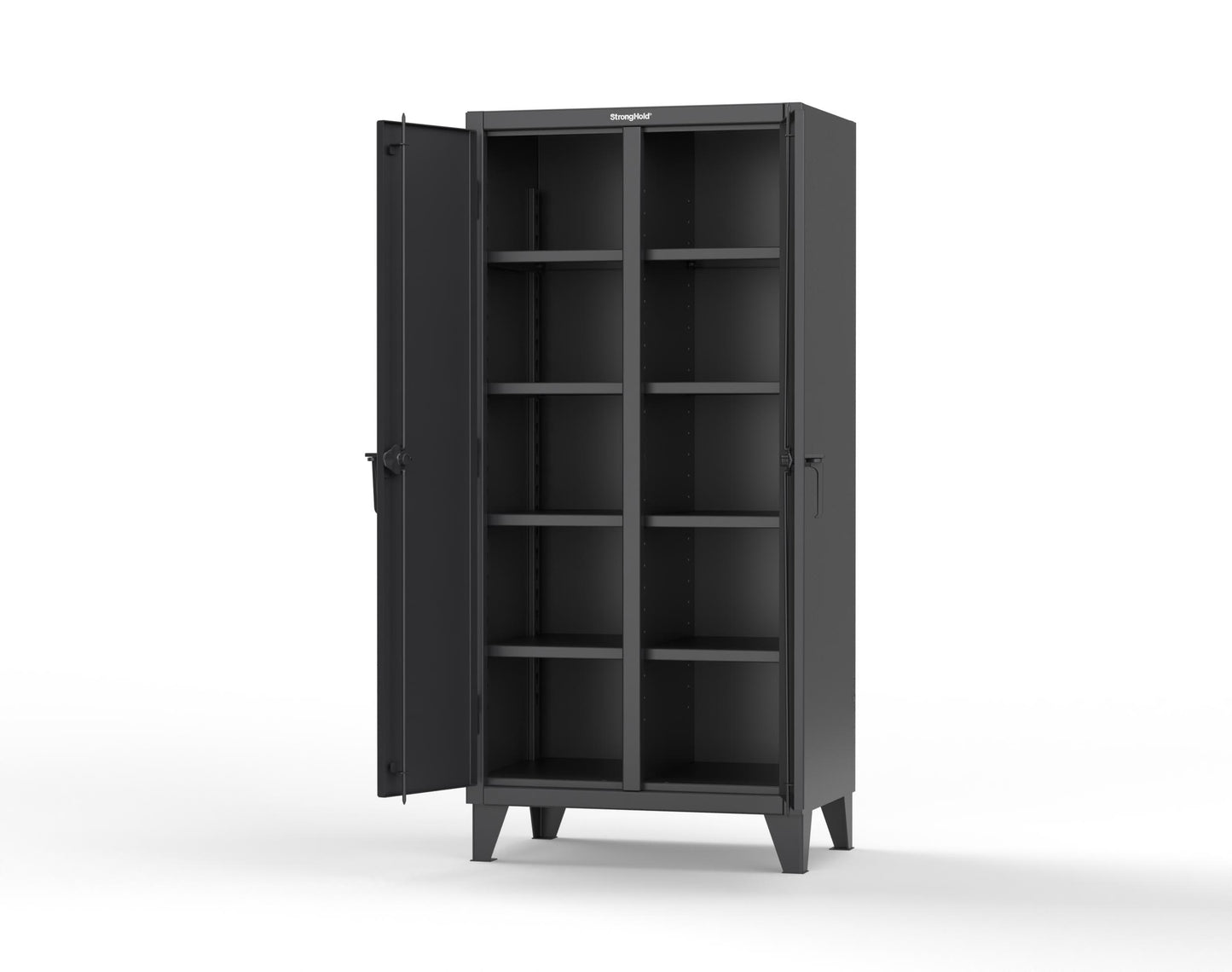 Extreme Duty 12 GA Double Shift Cabinet with 8 Shelves - 36 In. W x 24 In. D x 78 In. H - 36-DS-248-9005