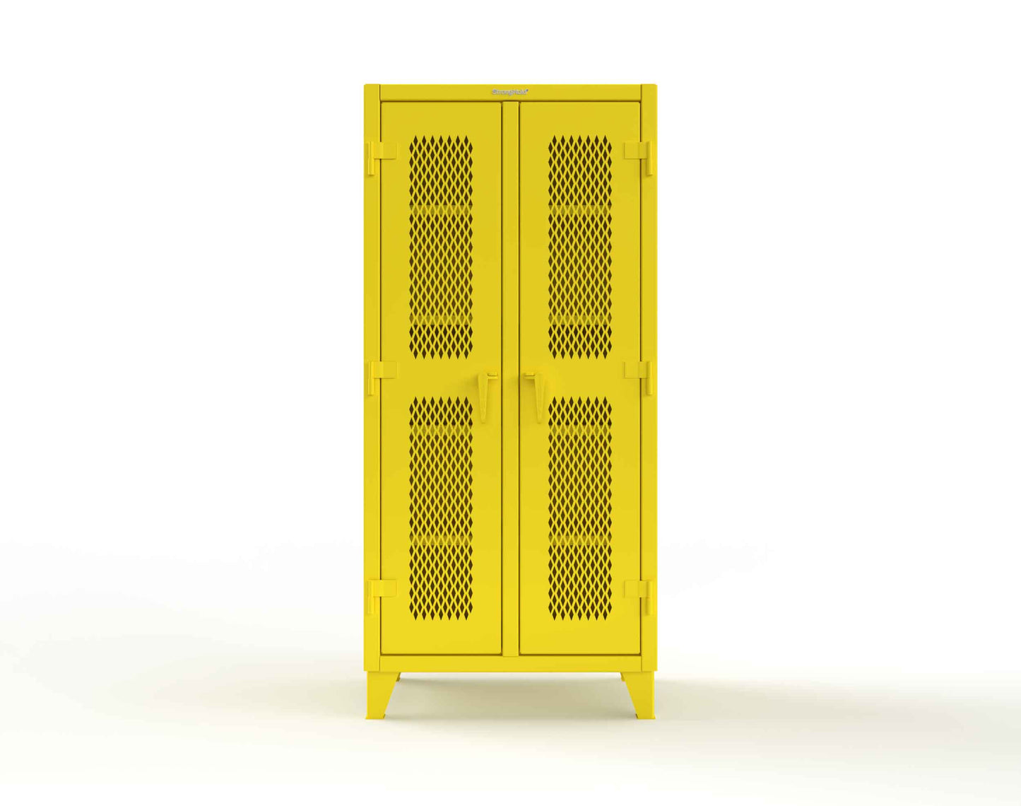 Extreme Duty 12 GA Ventilated (Diamond) Double Shift Cabinet with 8 Shelves - 36 In. W x 24 In. D x 78 In. H - 36-DS-V-248-1021
