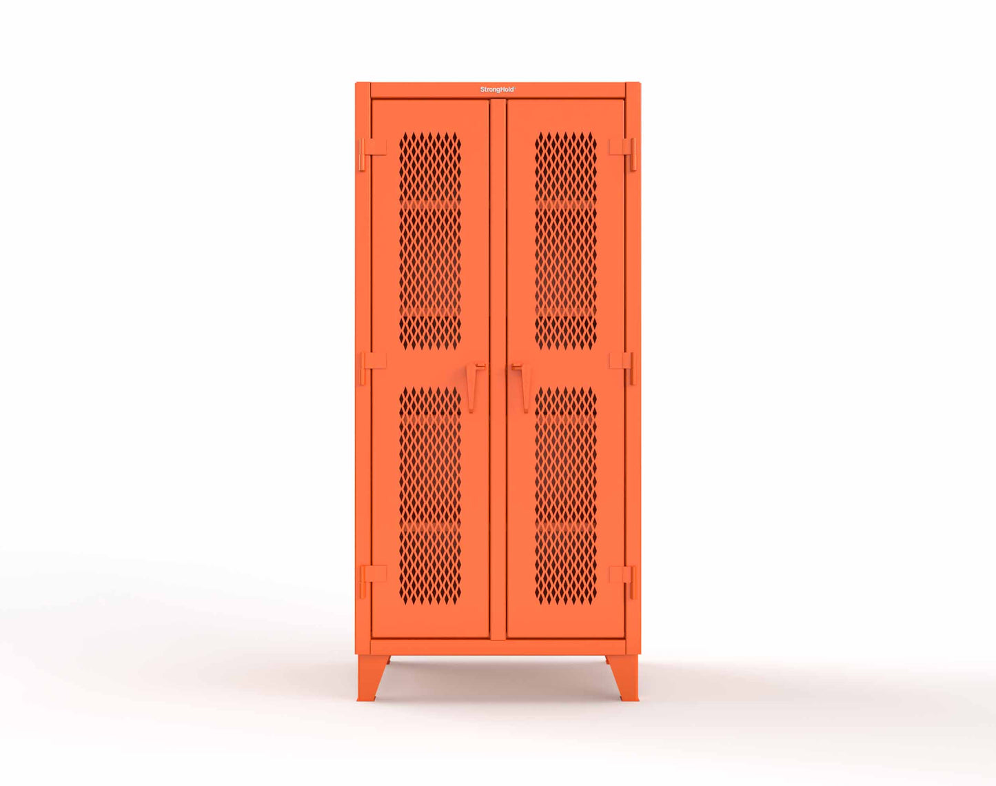 Extreme Duty 12 GA Ventilated (Diamond) Double Shift Cabinet with 8 Shelves - 36 In. W x 24 In. D x 78 In. H - 36-DS-V-248-2009