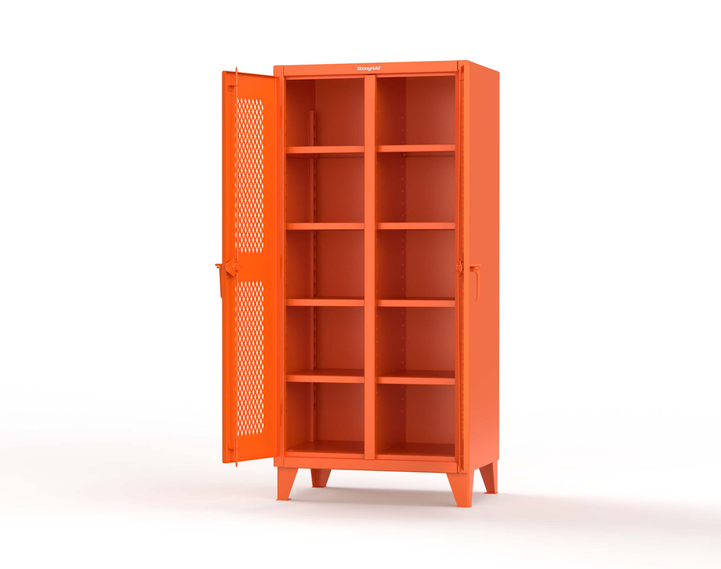 Extreme Duty 12 GA Ventilated (Diamond) Double Shift Cabinet with 8 Shelves - 36 In. W x 24 In. D x 78 In. H - 36-DS-V-248-2009