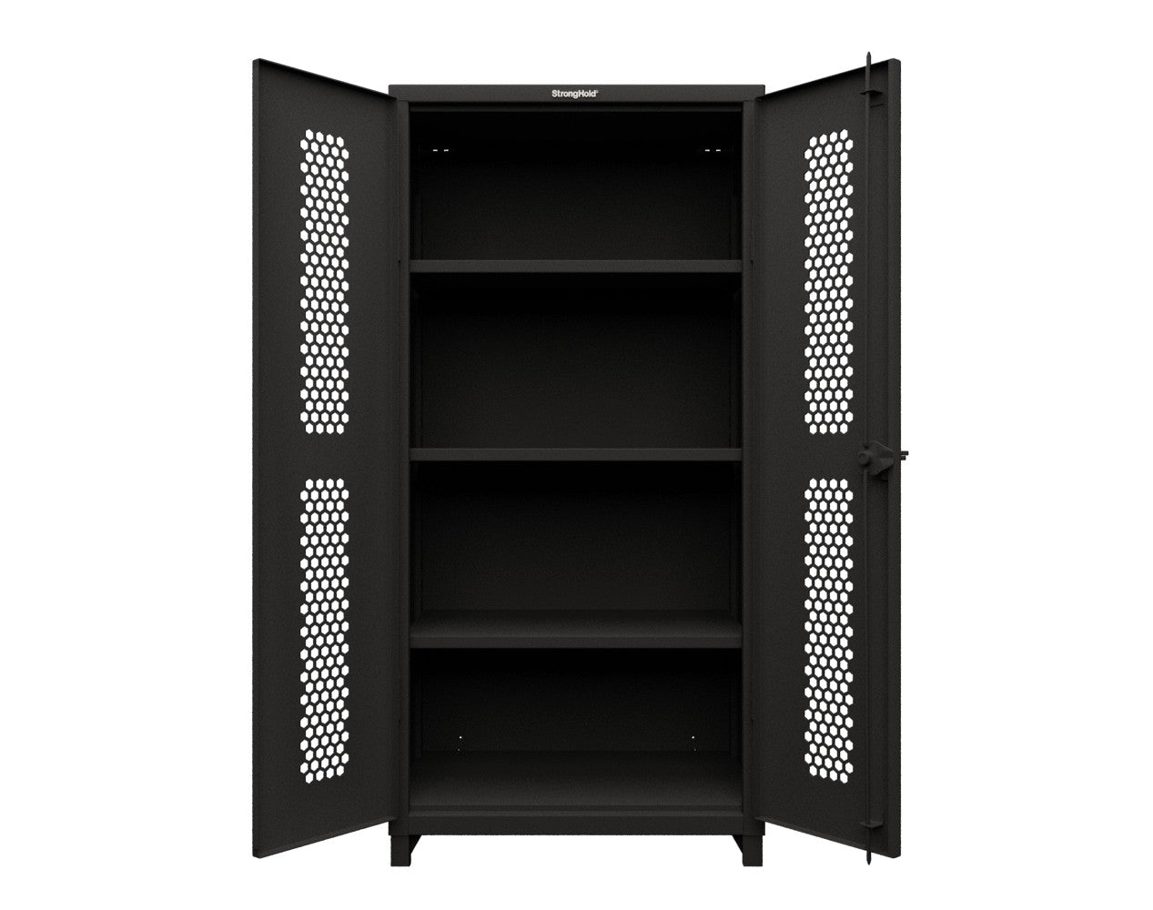 Extra Heavy Duty 14 GA Cabinet with Ventilated (Hex) Doors - 36 In. W x 24 In. D x 75 In. H