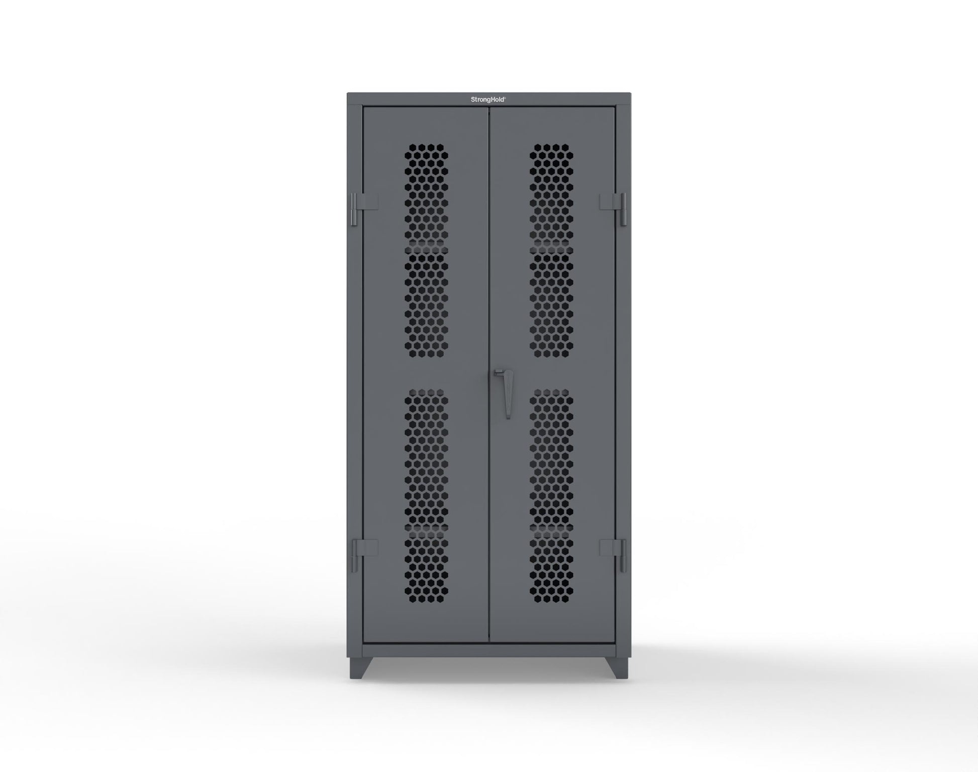 Extra Heavy Duty 14 GA Cabinet with Ventilated (Hex) Doors - 36 In. W x 24 In. D x 75 In. H - 36-H-243-L-7024