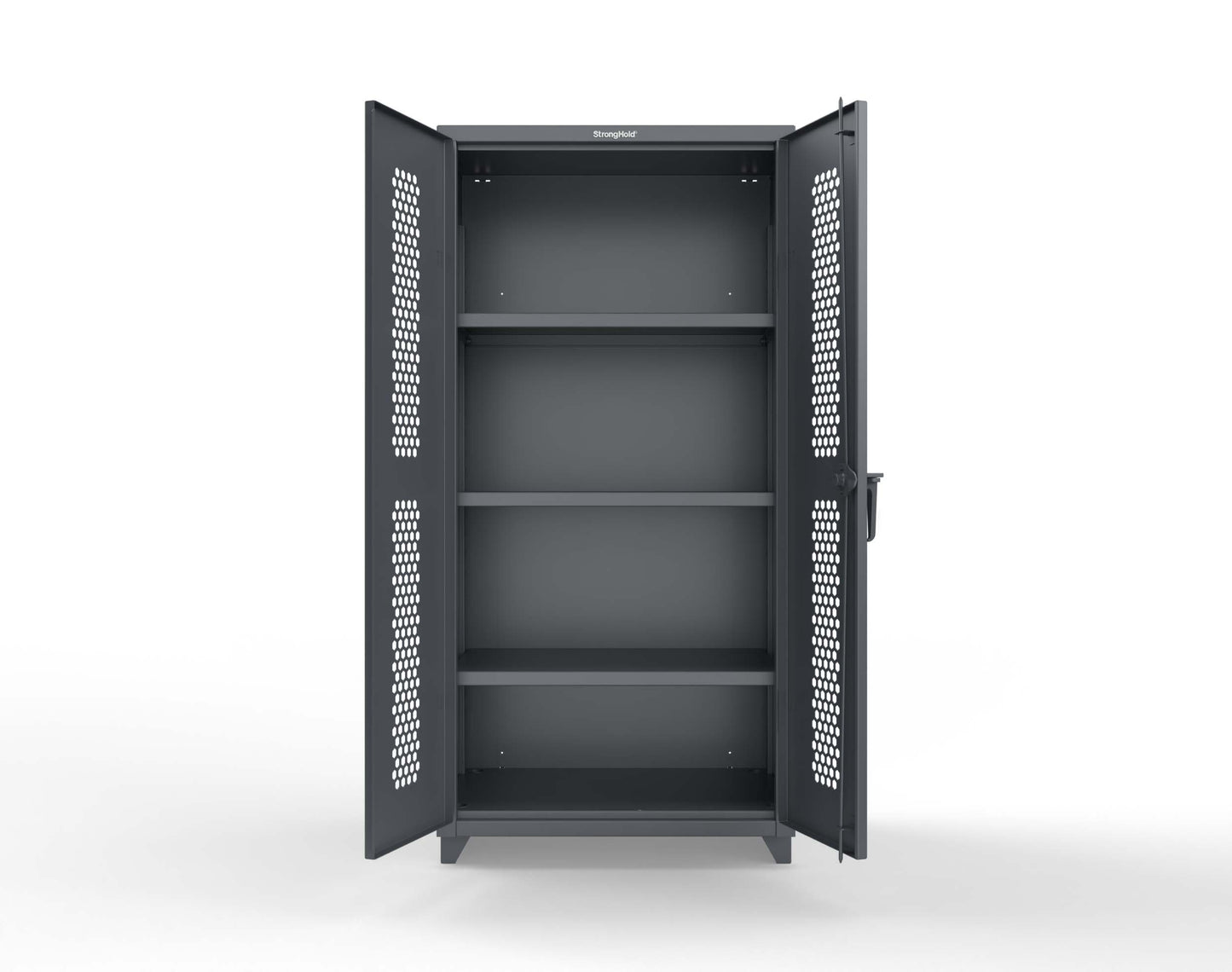 Extra Heavy Duty 14 GA Cabinet with Ventilated (Hex) Doors - 36 In. W x 24 In. D x 75 In. H - 36-H-243-L-7024