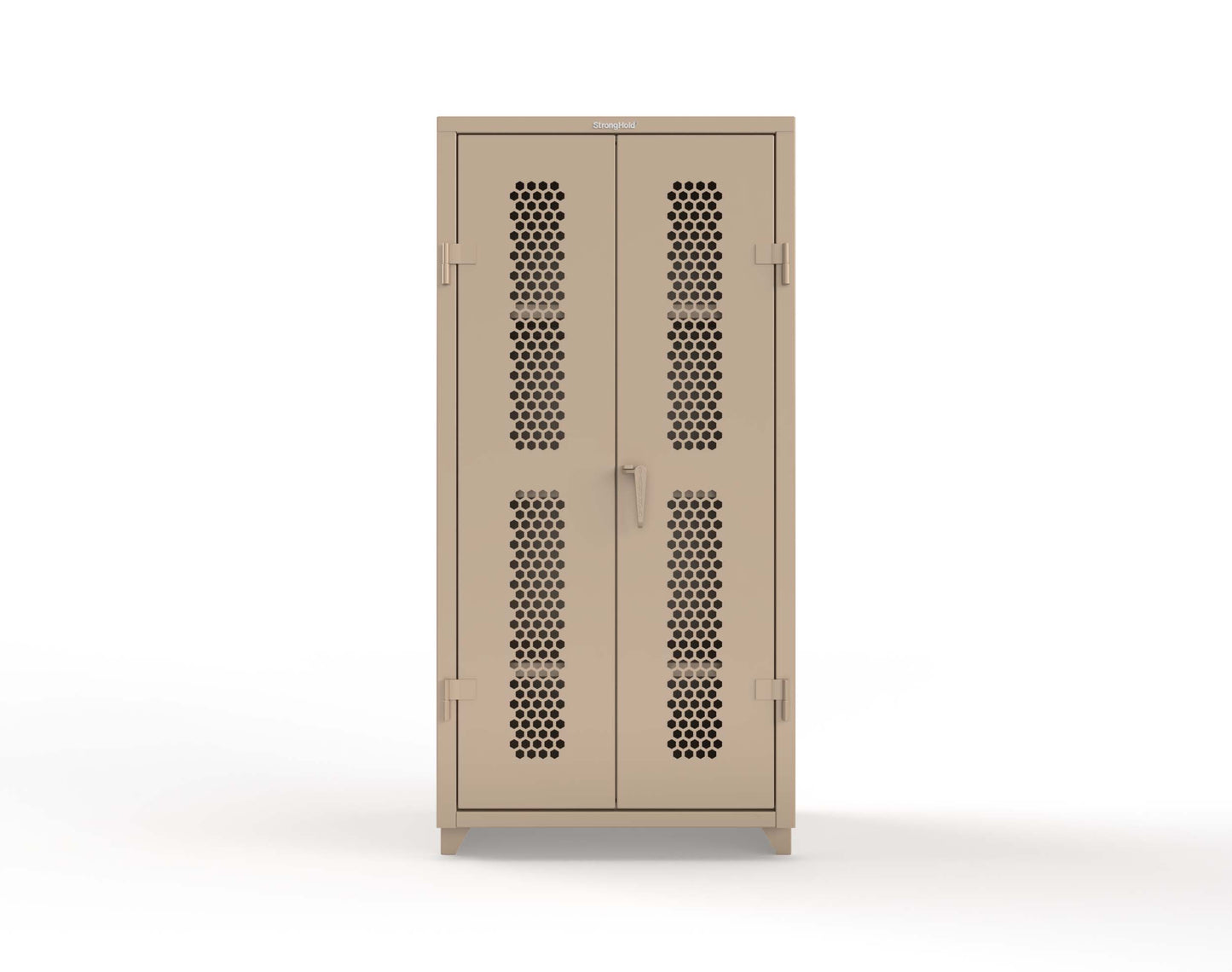 Extra Heavy Duty 14 GA Cabinet with Ventilated (Hex) Doors - 36 In. W x 24 In. D x 75 In. H - 36-H-243-L-1019