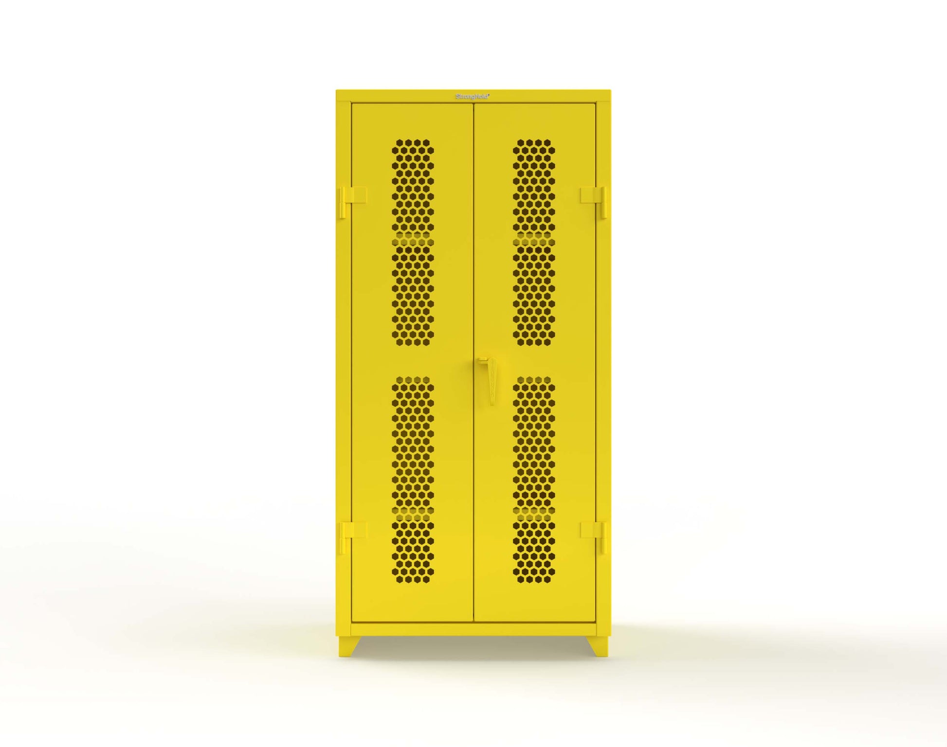 Extra Heavy Duty 14 GA Cabinet with Ventilated (Hex) Doors - 36 In. W x 24 In. D x 75 In. H - 36-H-243-L-1021