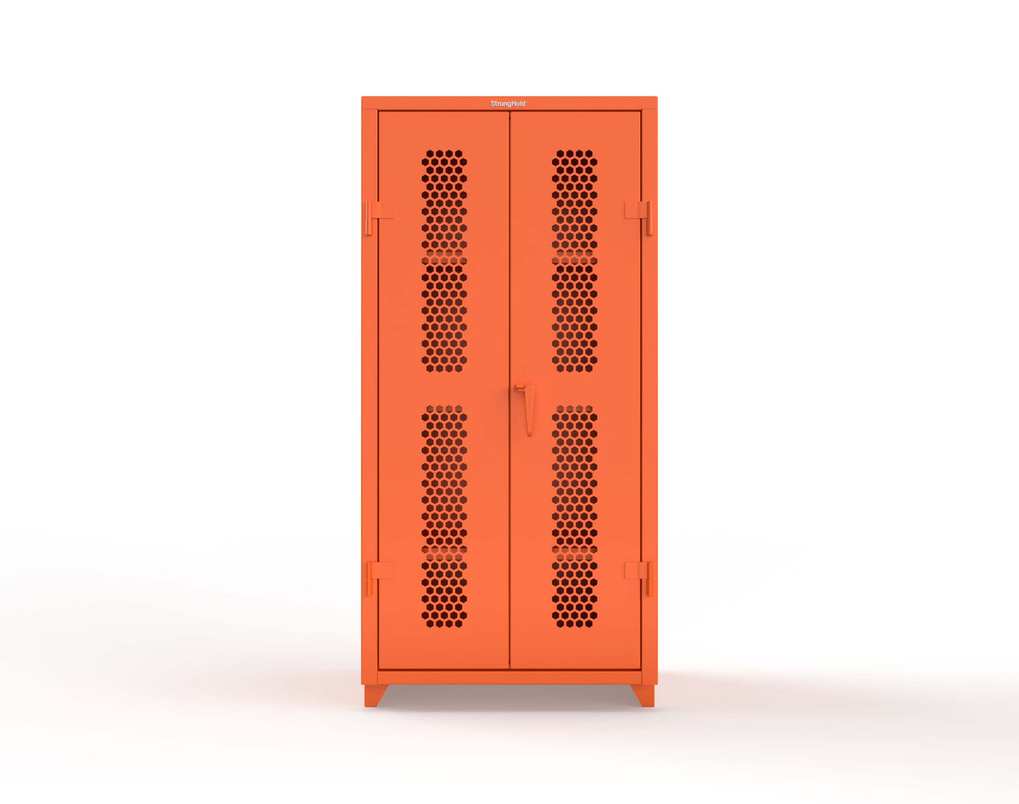 Extra Heavy Duty 14 GA Cabinet with Ventilated (Hex) Doors - 36 In. W x 24 In. D x 75 In. H - 36-H-243-L-2009