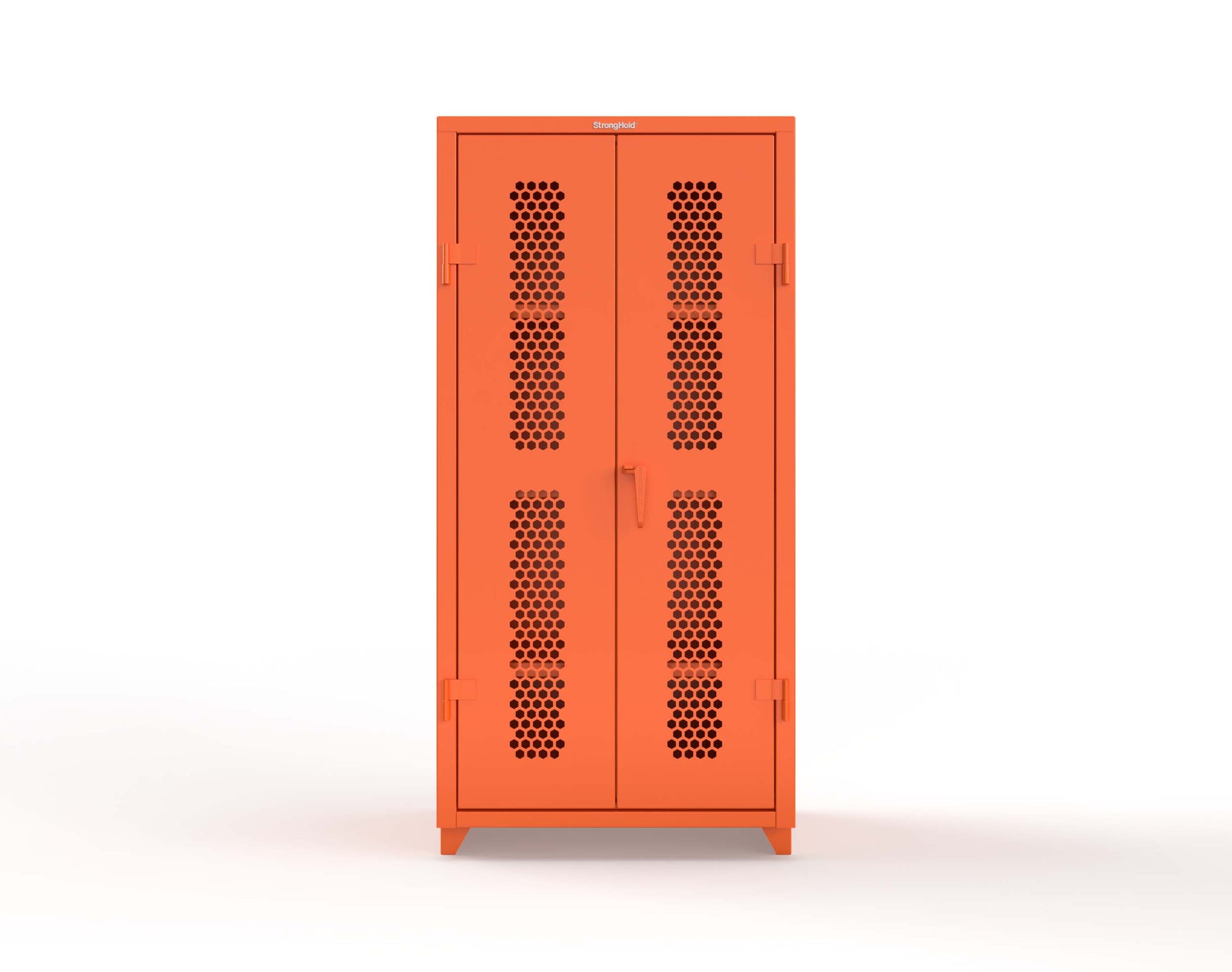 Extra Heavy Duty 14 GA Cabinet with Ventilated (Hex) Doors - 36 In. W x 24 In. D x 75 In. H - 36-H-243-L-2009