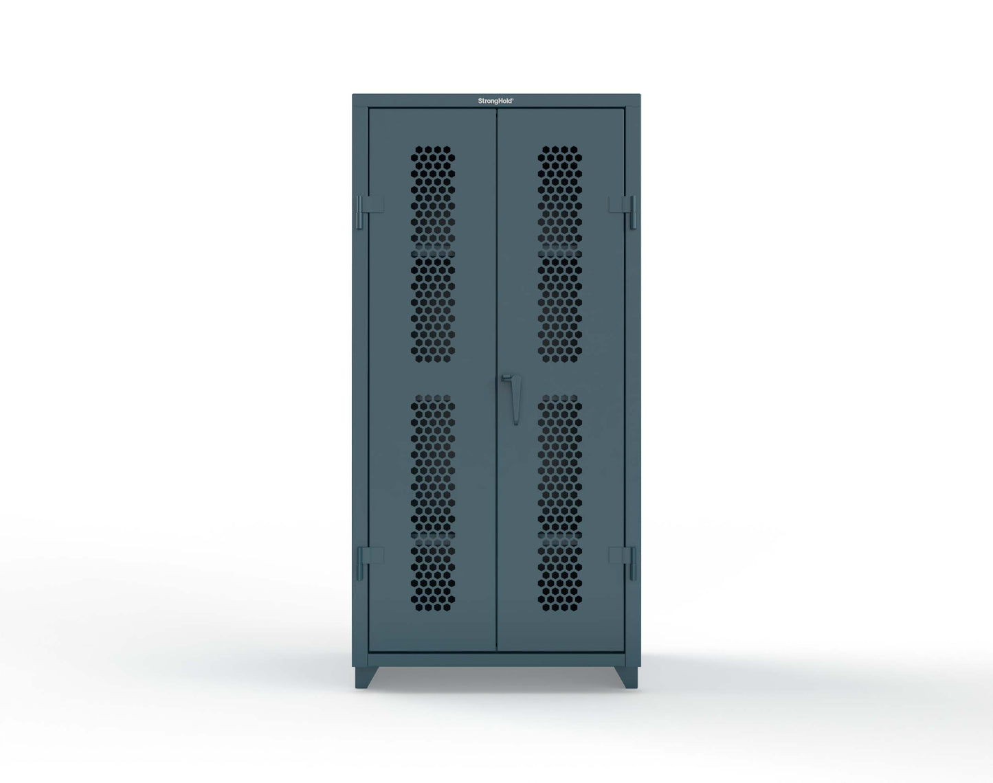 Extra Heavy Duty 14 GA Cabinet with Ventilated (Hex) Doors - 36 In. W x 24 In. D x 75 In. H - 36-H-243-L-5001