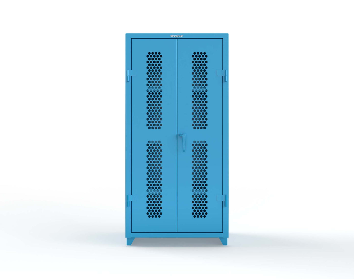 Extra Heavy Duty 14 GA Cabinet with Ventilated (Hex) Doors - 36 In. W x 24 In. D x 75 In. H - 36-H-243-L-5012