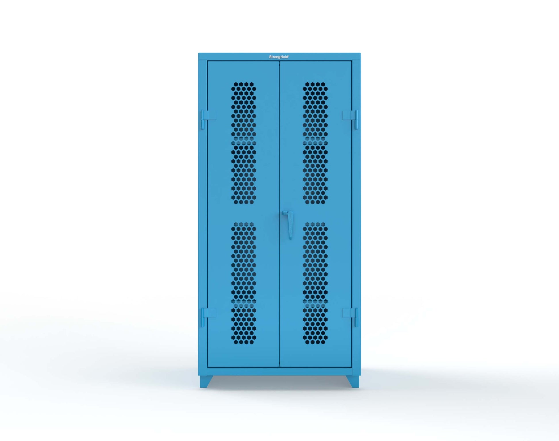 Extra Heavy Duty 14 GA Cabinet with Ventilated (Hex) Doors - 36 In. W x 24 In. D x 75 In. H - 36-H-243-L-5012