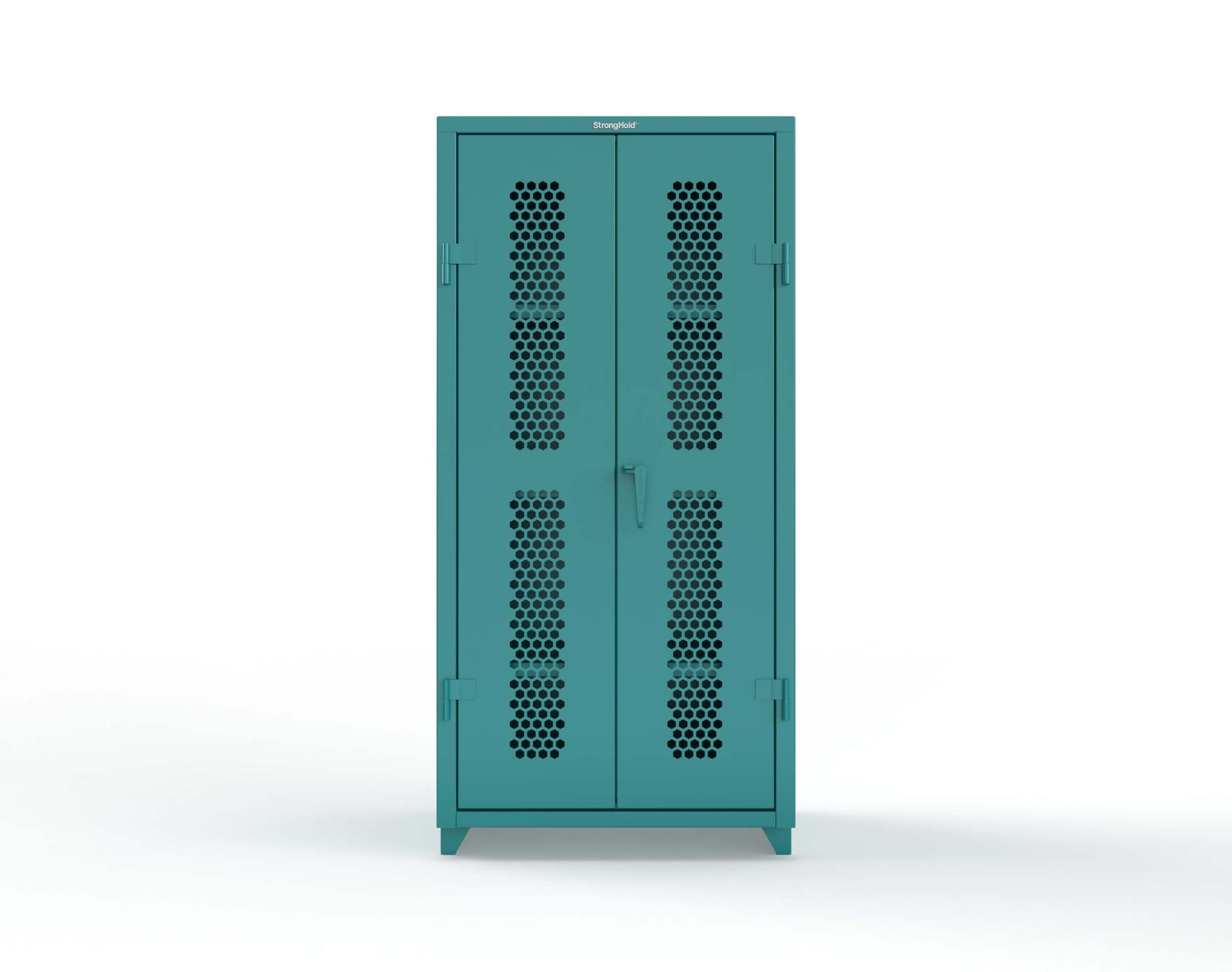 Extra Heavy Duty 14 GA Cabinet with Ventilated (Hex) Doors - 36 In. W x 24 In. D x 75 In. H - 36-H-243-L-5021