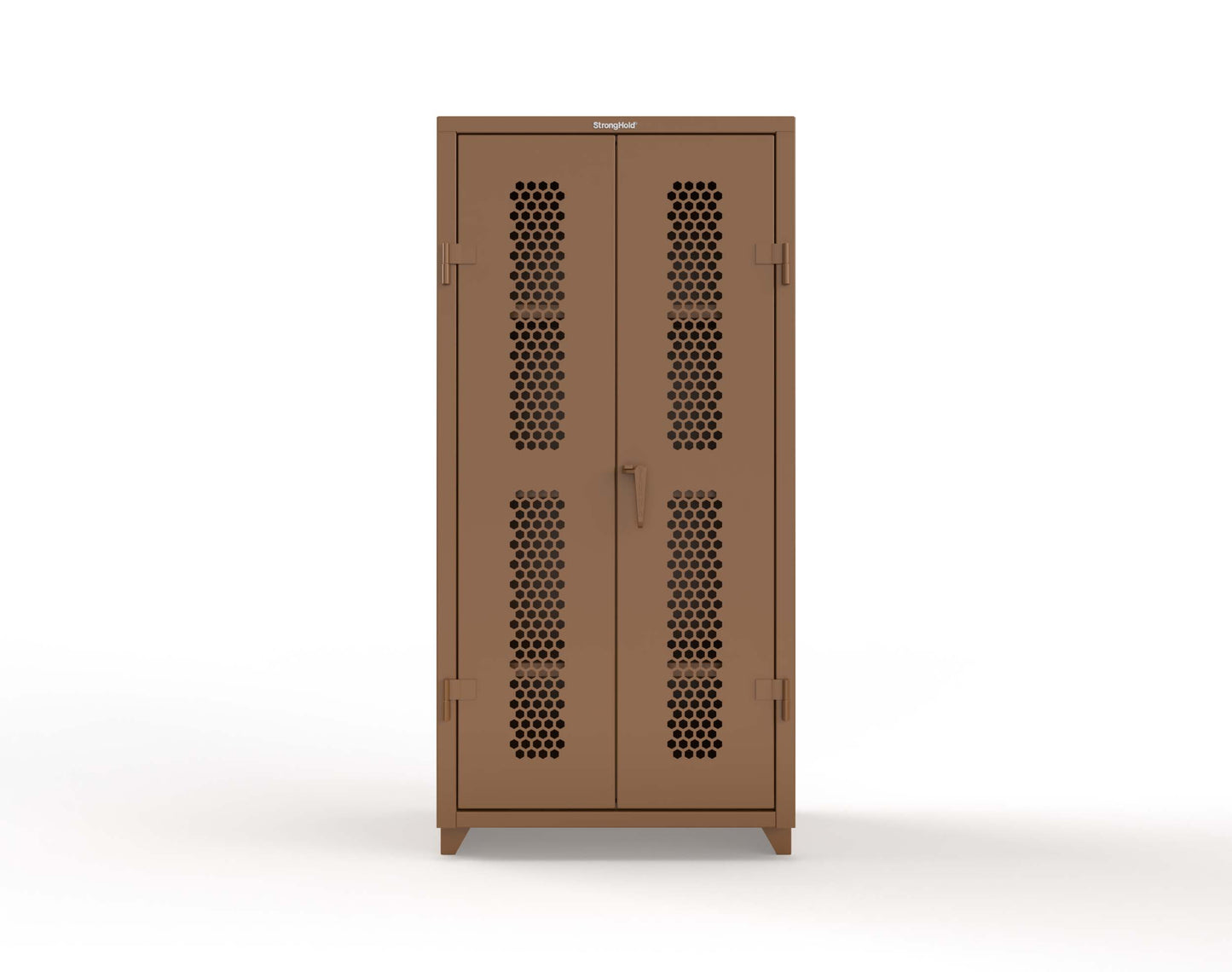 Extra Heavy Duty 14 GA Cabinet with Ventilated (Hex) Doors - 36 In. W x 24 In. D x 75 In. H - 36-H-243-L-8008