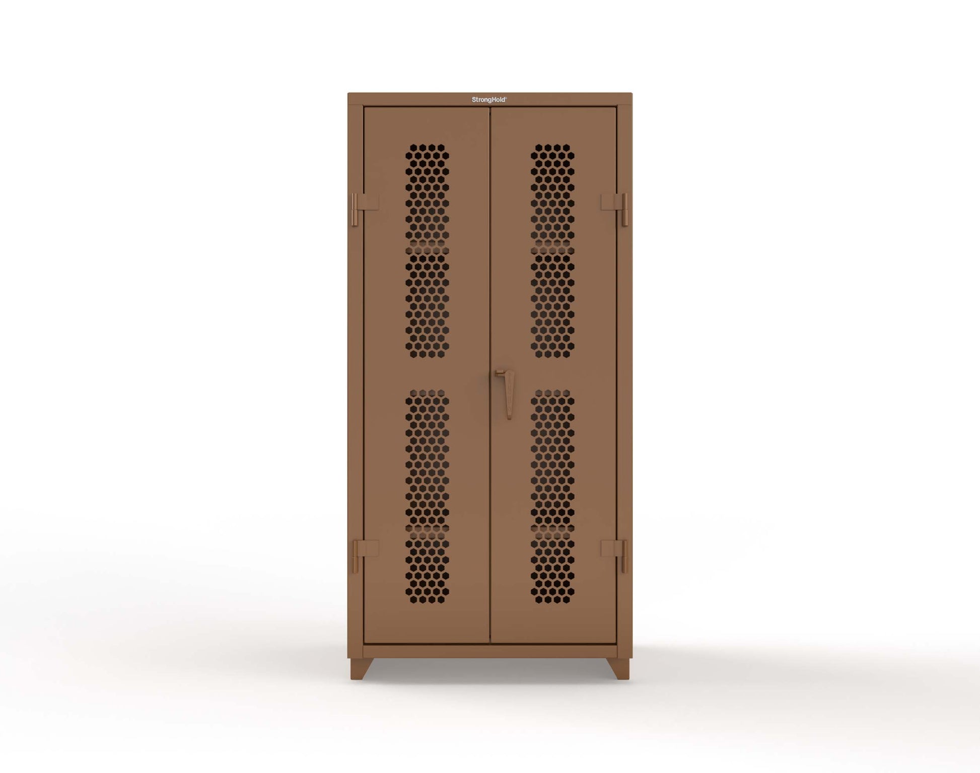 Extra Heavy Duty 14 GA Cabinet with Ventilated (Hex) Doors - 36 In. W x 24 In. D x 75 In. H - 36-H-243-L-8008