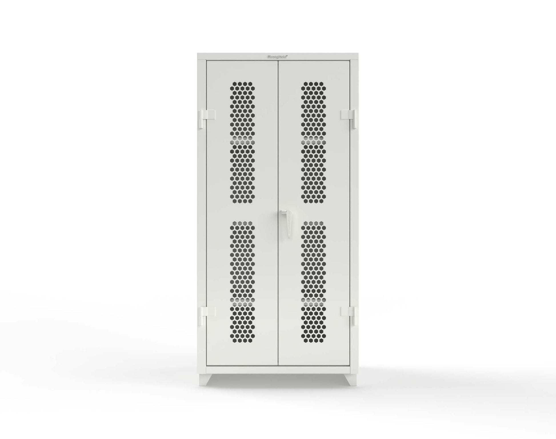 Extra Heavy Duty 14 GA Cabinet with Ventilated (Hex) Doors - 36 In. W x 24 In. D x 75 In. H - 36-H-243-L-9003