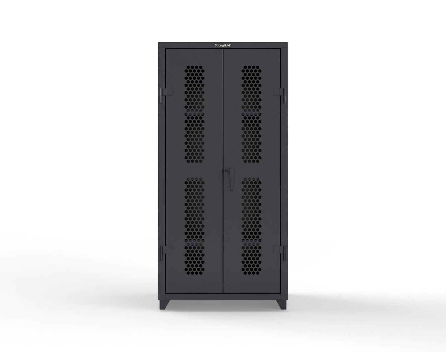 Extra Heavy Duty 14 GA Cabinet with Ventilated (Hex) Doors - 36 In. W x 24 In. D x 75 In. H - 36-H-243-L-9005