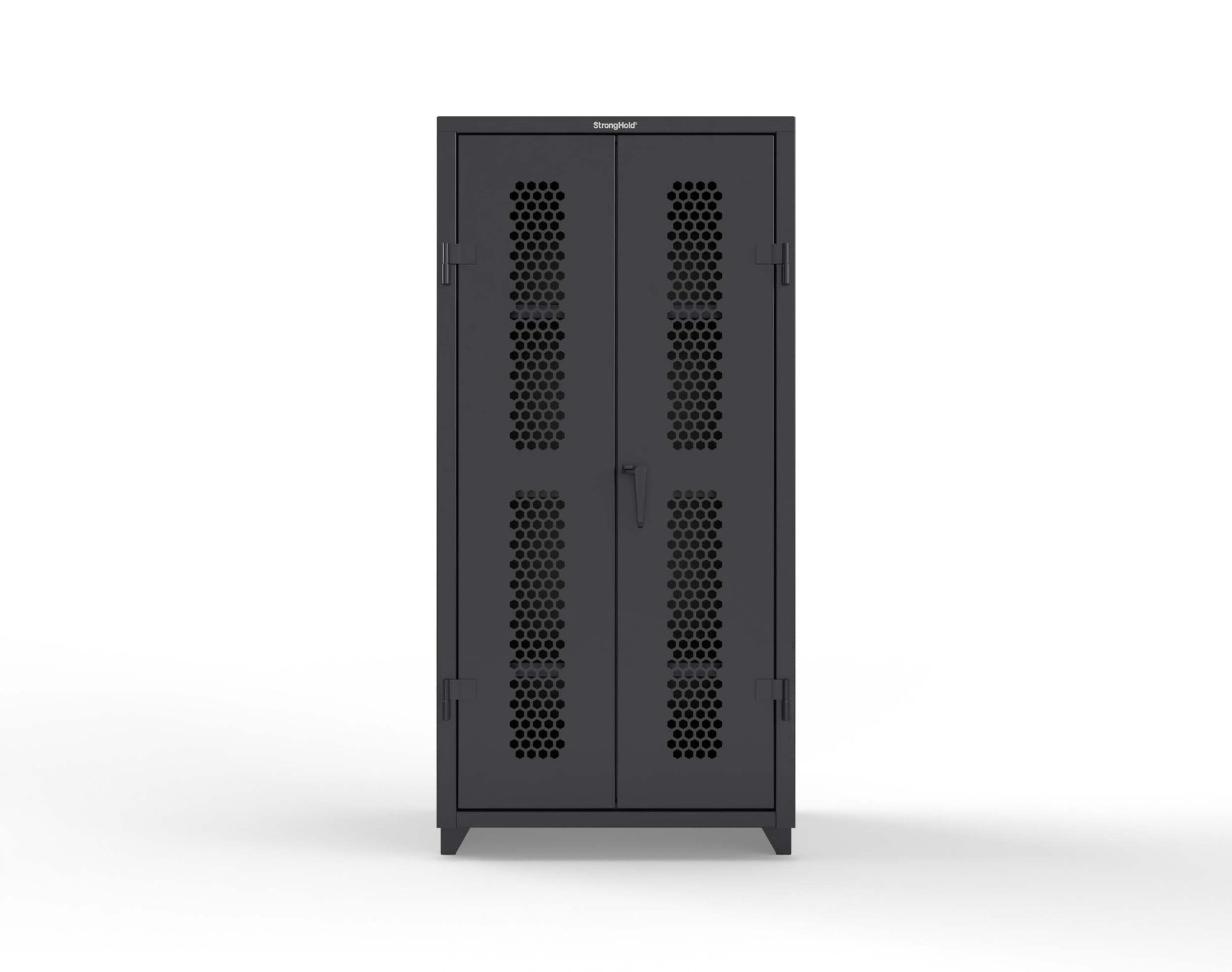 Extra Heavy Duty 14 GA Cabinet with Ventilated (Hex) Doors - 36 In. W x 24 In. D x 75 In. H - 36-H-243-L-9005