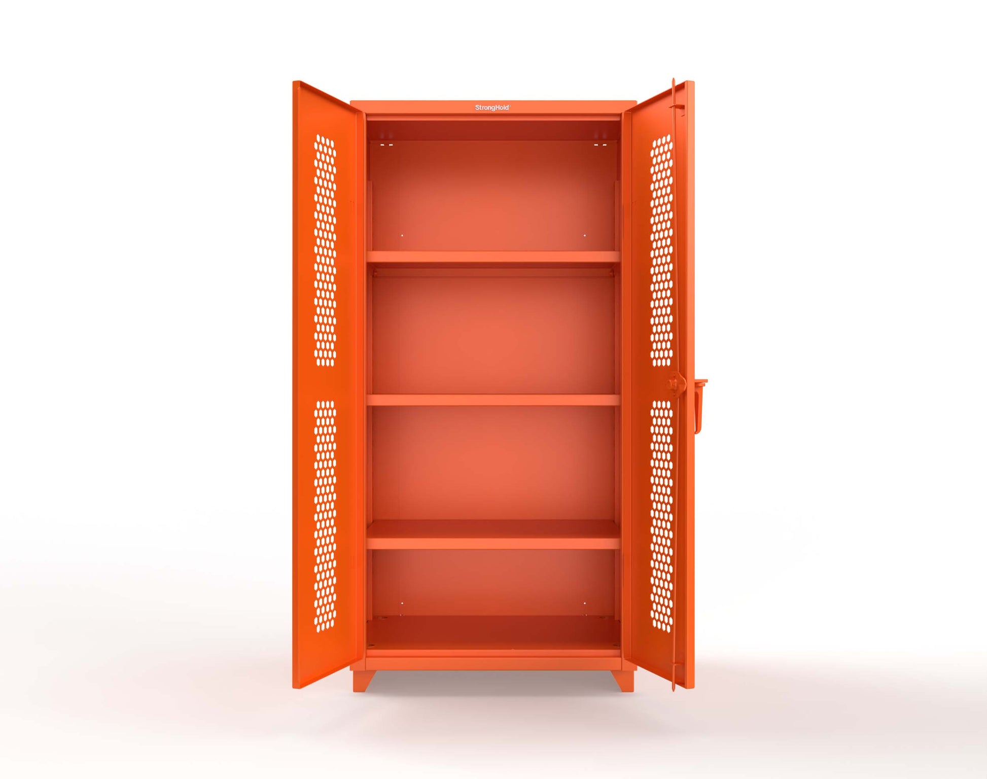 Extra Heavy Duty 14 GA Cabinet with Ventilated (Hex) Doors - 36 In. W x 24 In. D x 75 In. H - 36-H-243-L-2009