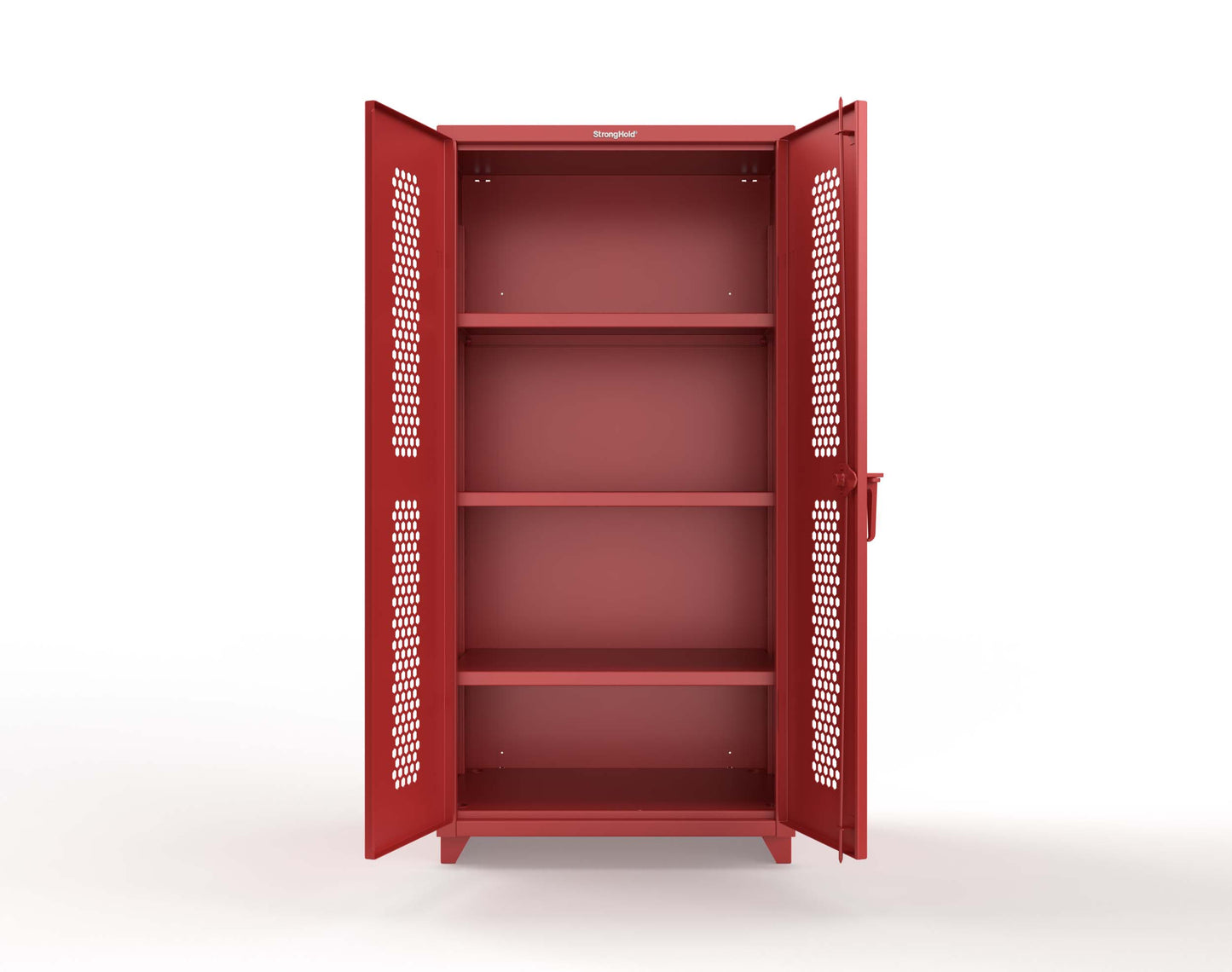 Extra Heavy Duty 14 GA Cabinet with Ventilated (Hex) Doors - 36 In. W x 24 In. D x 75 In. H - 36-H-243-L-3001