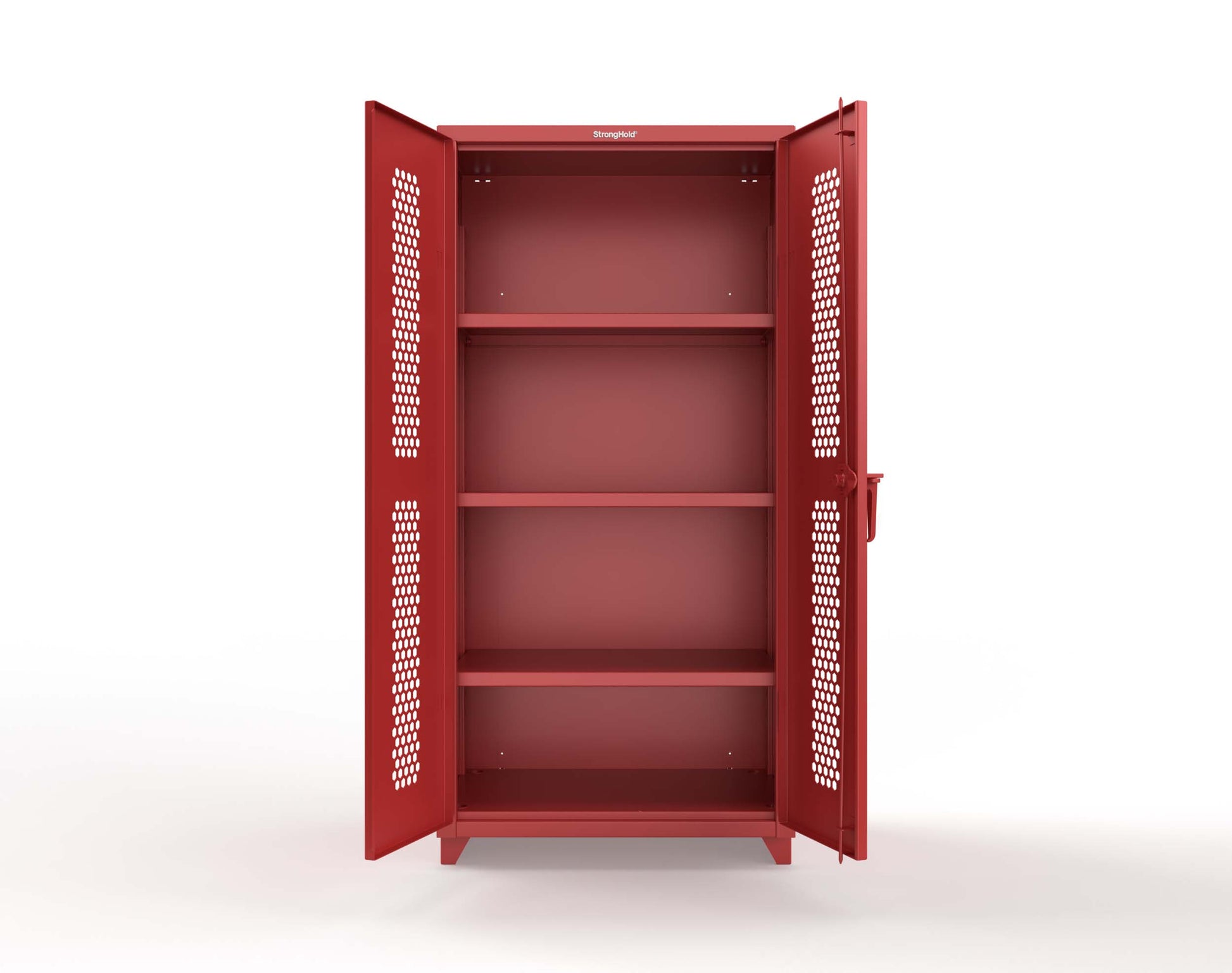 Extra Heavy Duty 14 GA Cabinet with Ventilated (Hex) Doors - 36 In. W x 24 In. D x 75 In. H - 36-H-243-L-3001