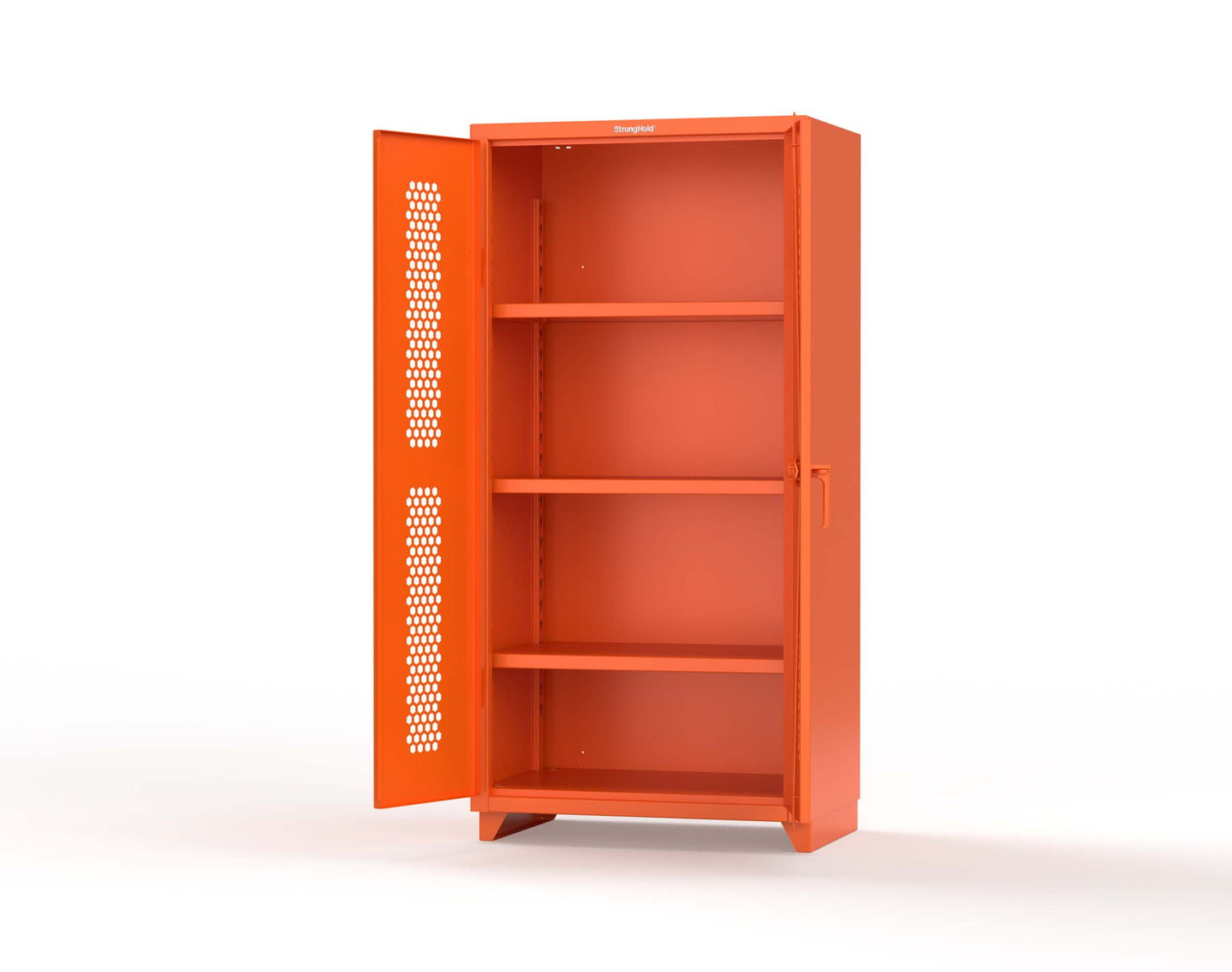 Extra Heavy Duty 14 GA Cabinet with Ventilated (Hex) Doors - 36 In. W x 24 In. D x 75 In. H - 36-H-243-L-2009