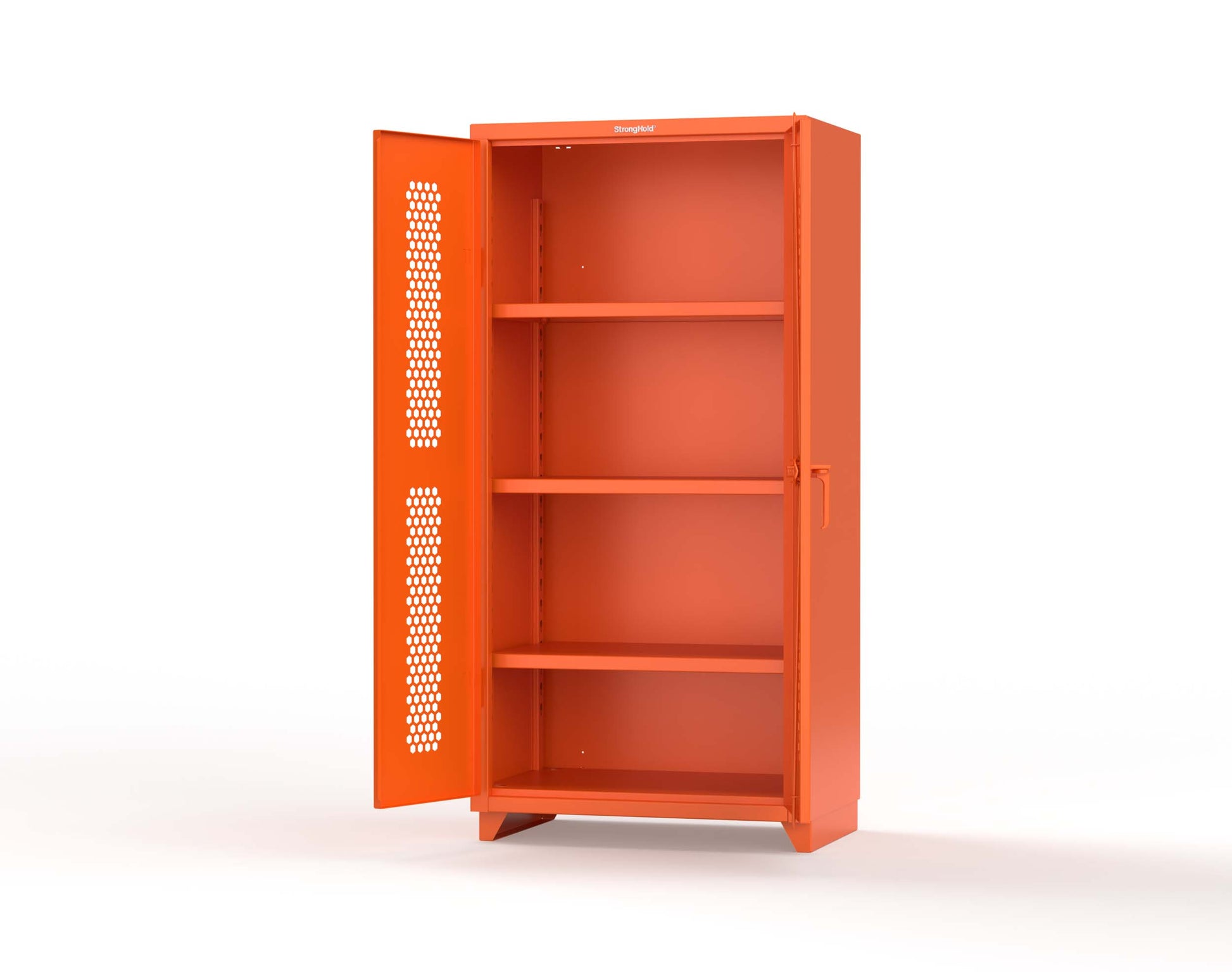 Extra Heavy Duty 14 GA Cabinet with Ventilated (Hex) Doors - 36 In. W x 24 In. D x 75 In. H - 36-H-243-L-2009