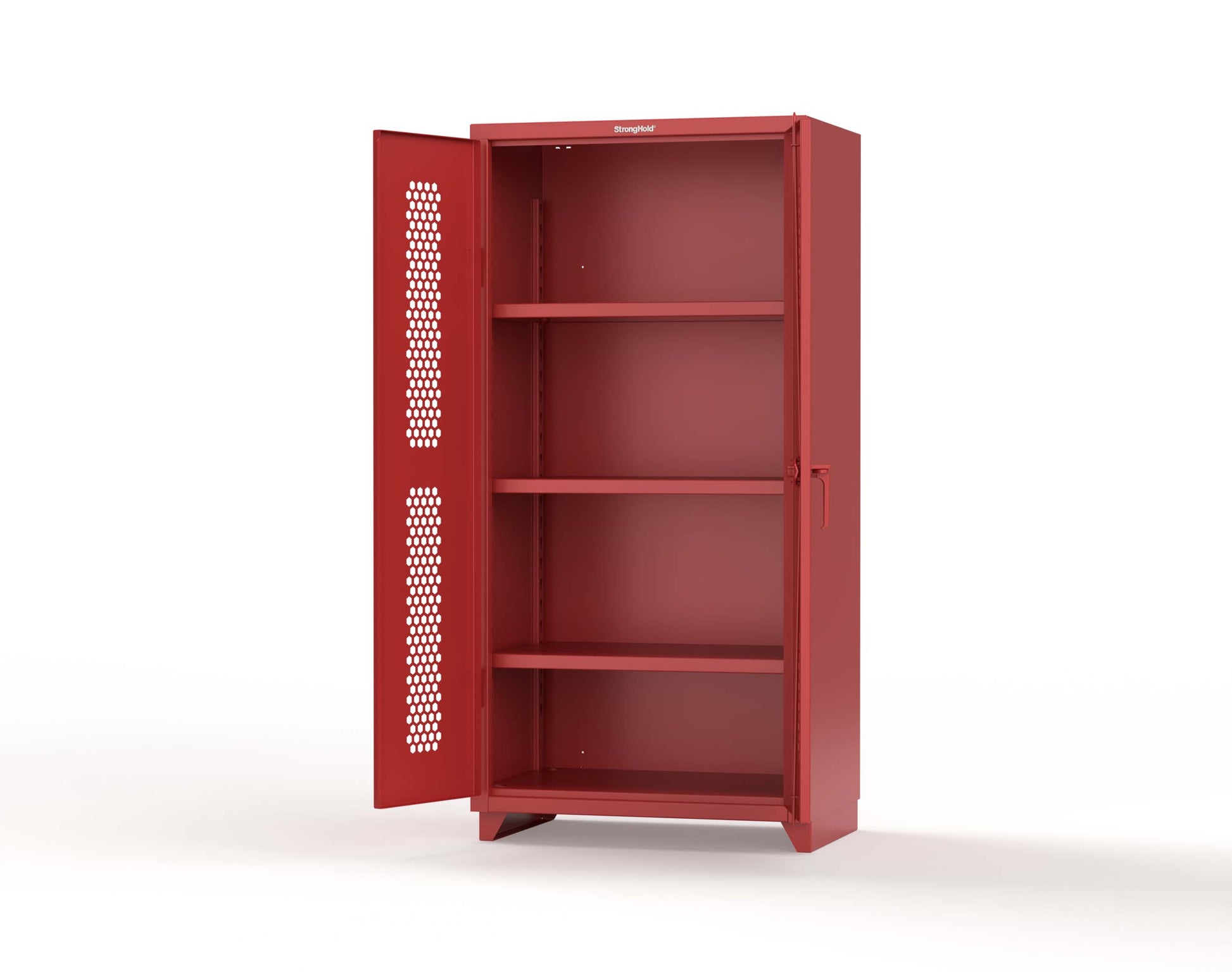 Extra Heavy Duty 14 GA Cabinet with Ventilated (Hex) Doors - 36 In. W x 24 In. D x 75 In. H - 36-H-243-L-3001