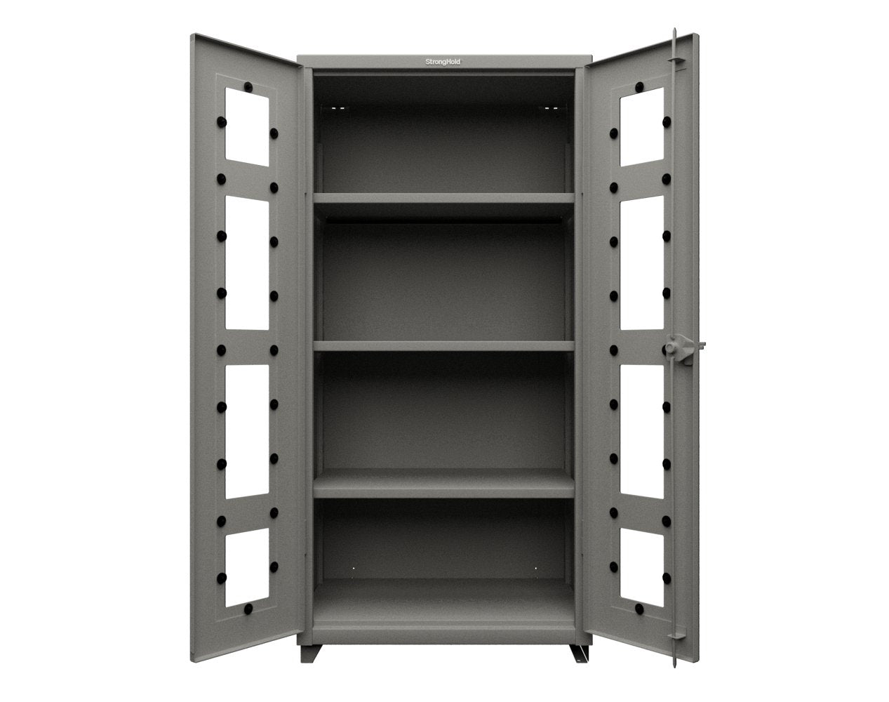Extra Heavy Duty 14 GA Clearview Cabinet with 3 Shelves - 36 In. W x 24 In. D x 75 In. H