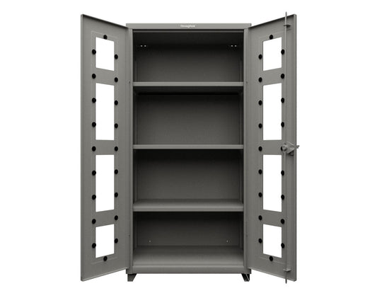 Extra Heavy Duty 14 GA Clearview Cabinet with 3 Shelves - 36 In. W x 24 In. D x 75 In. H