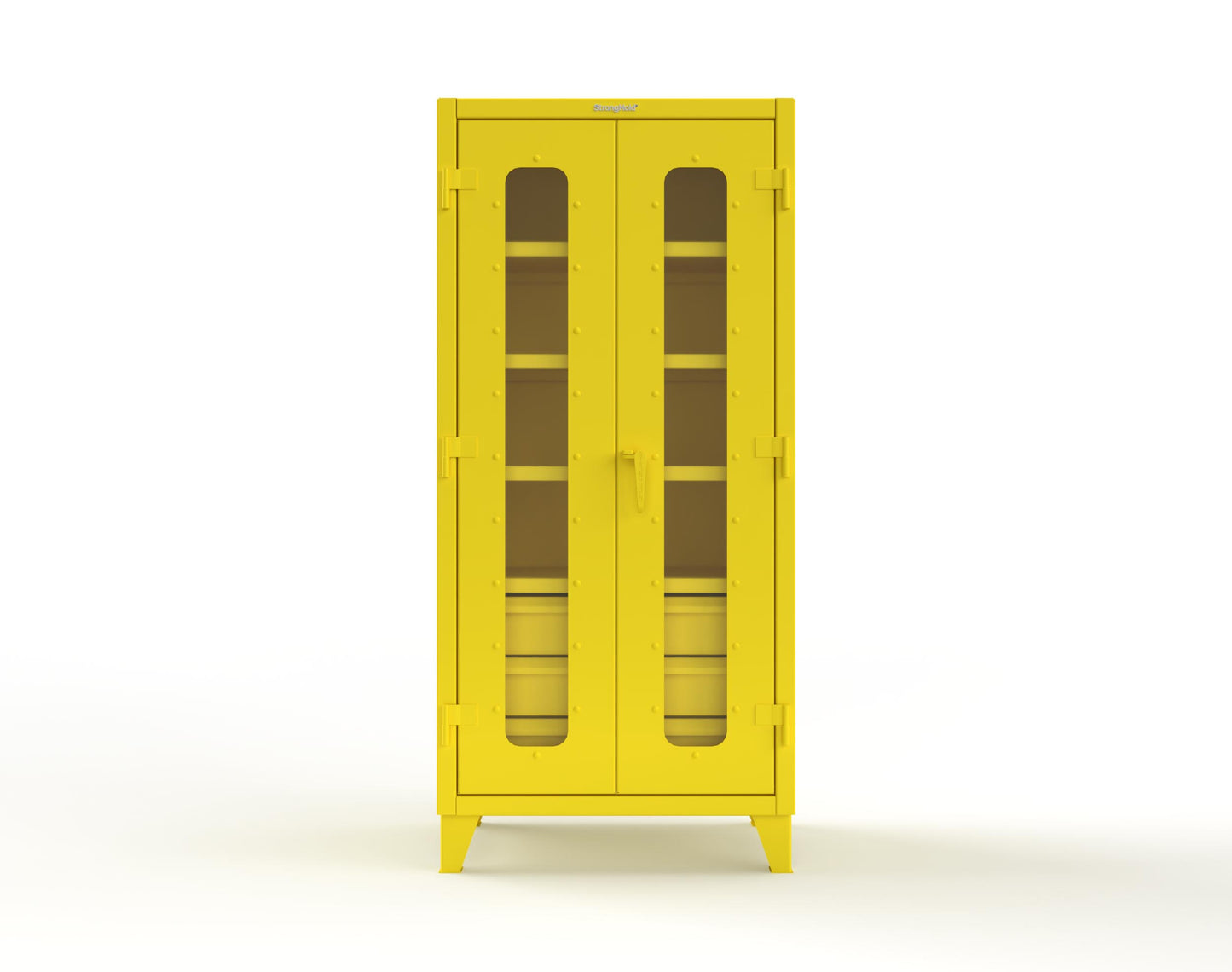 Extreme Duty 12 GA Clear View Cabinet with 6 Half-Width Drawers, 4 Shelves - 36 In. W x 24 In. D x 78 In. H - 36-LD-244-6/5DB-1021