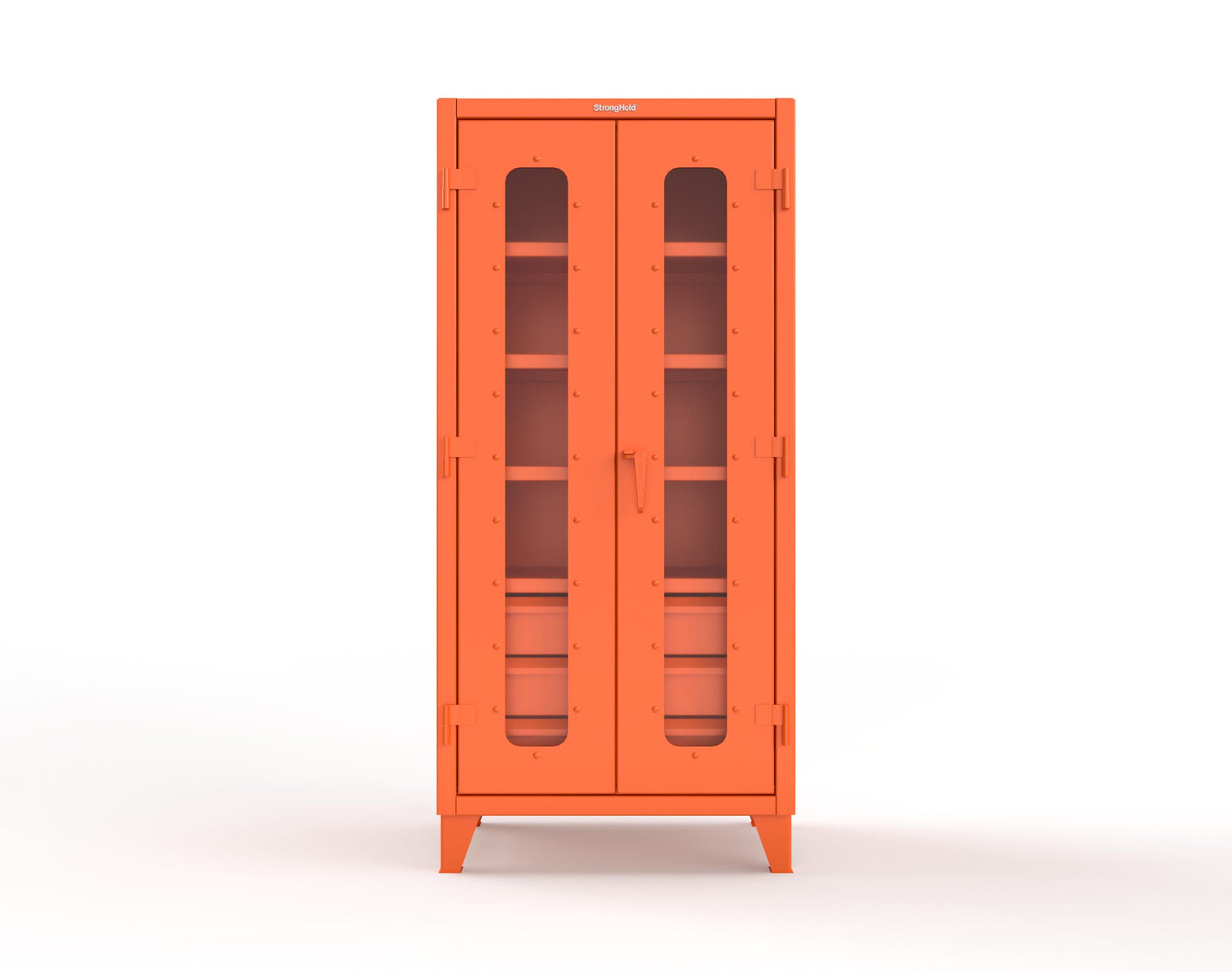 Extreme Duty 12 GA Clear View Cabinet with 6 Half-Width Drawers, 4 Shelves - 36 In. W x 24 In. D x 78 In. H - 36-LD-244-6/5DB-2009