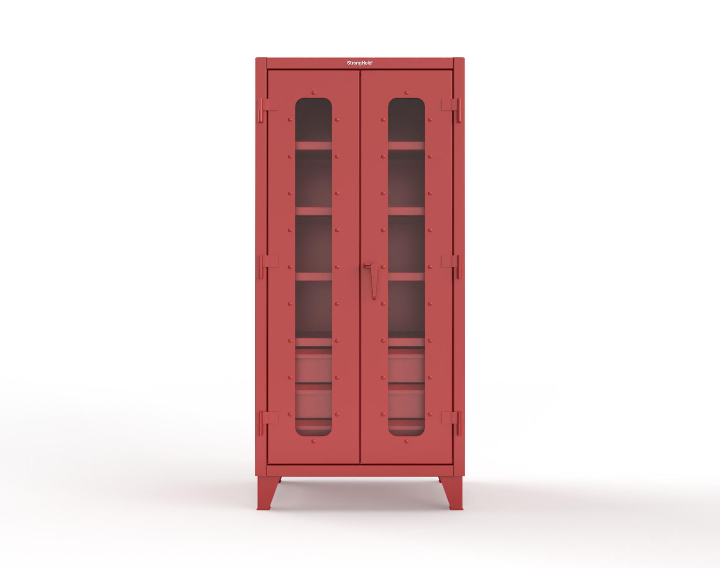 Extreme Duty 12 GA Clear View Cabinet with 6 Half-Width Drawers, 4 Shelves - 36 In. W x 24 In. D x 78 In. H - 36-LD-244-6/5DB-3001