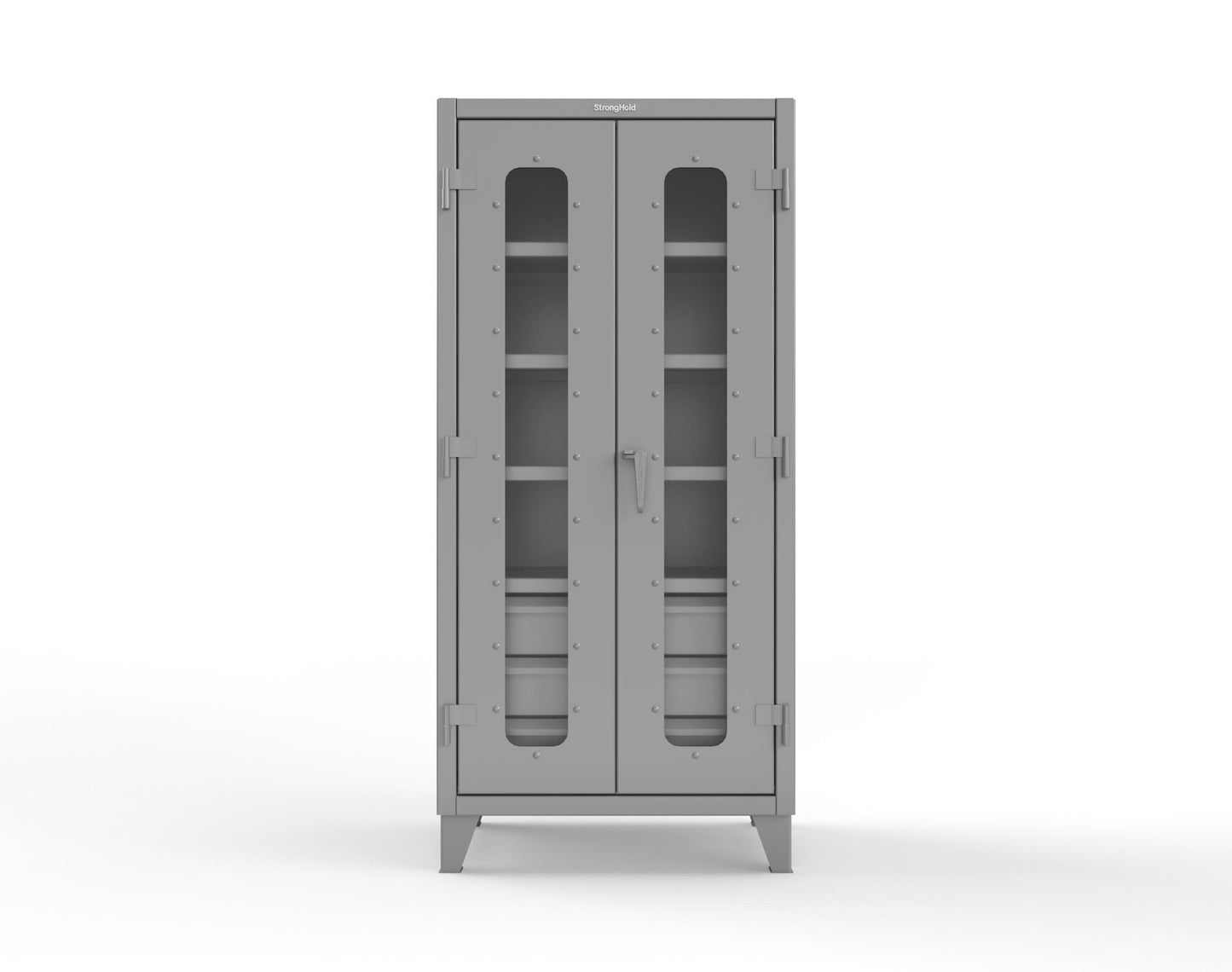 Extreme Duty 12 GA Clear View Cabinet with 6 Half-Width Drawers, 4 Shelves - 36 In. W x 24 In. D x 78 In. H - 36-LD-244-6/5DB-7037
